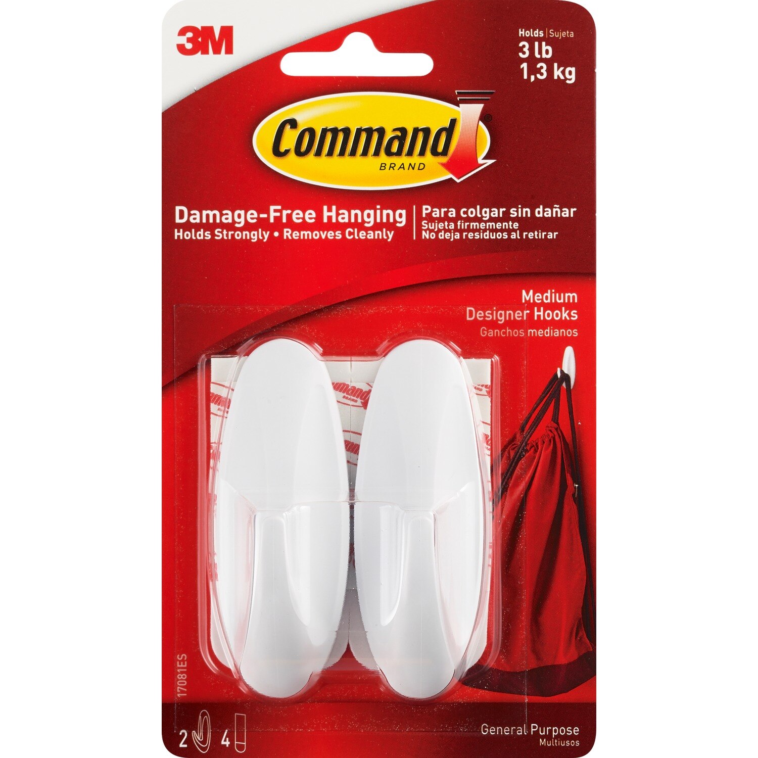 Command Medium Designer Hooks, 2 ct