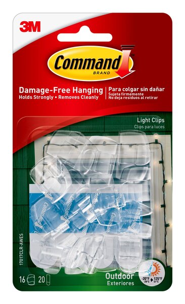 Command Damage-Free Outdoor Light Clips, 16 ct