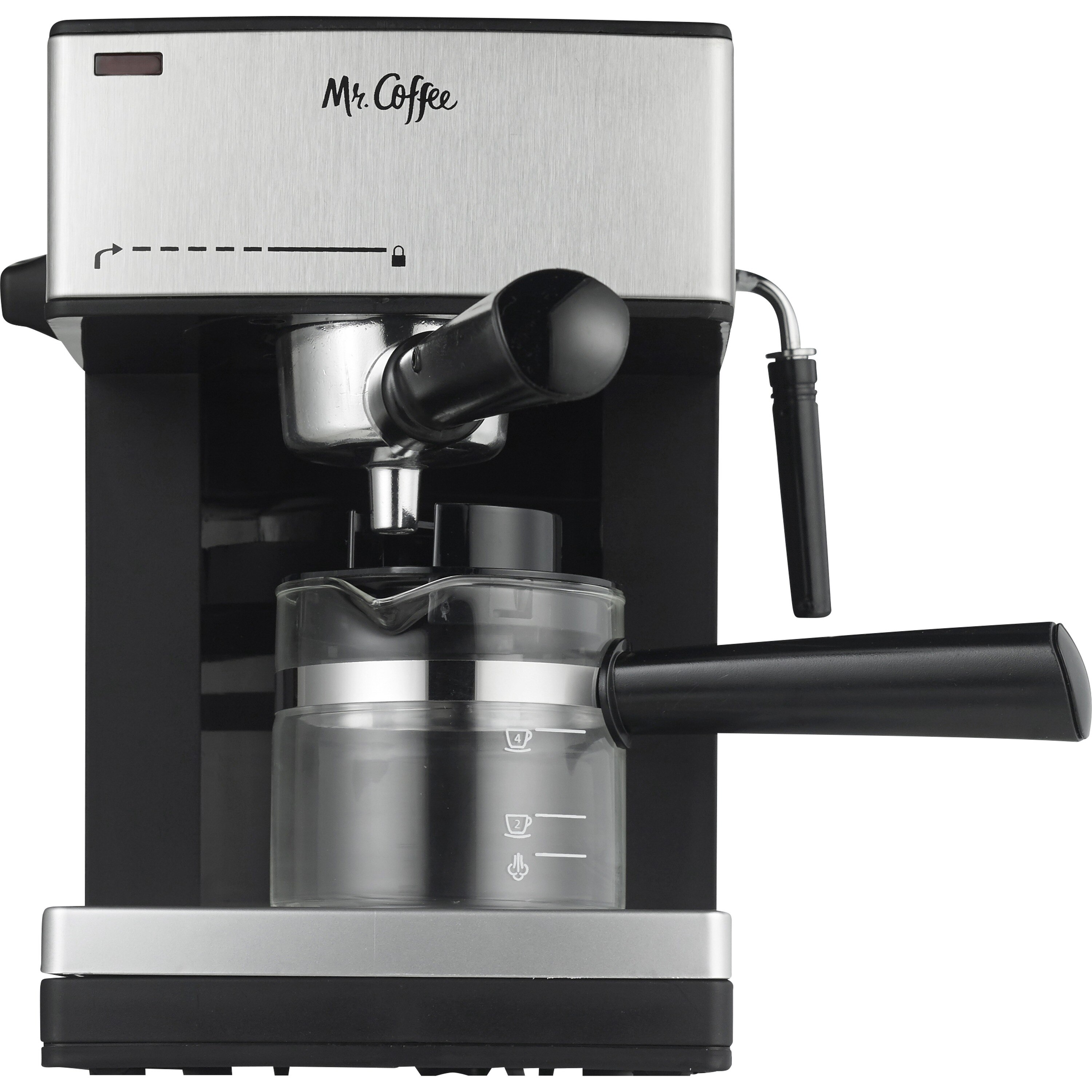 Mr. Coffee Cappuccino and Espresso Maker Steam Pressure System, 4 Cup