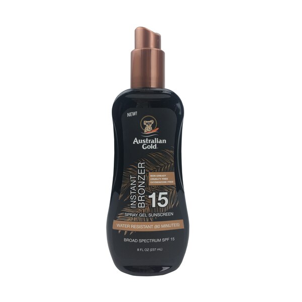 Australian Gold Spray Gel Sunscreen With Instant Bronzer, 8 OZ