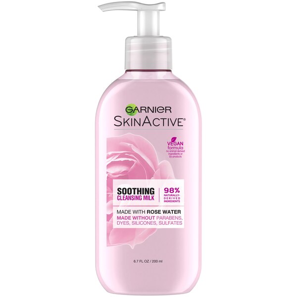 Garnier SkinActive Soothing Milk Face Wash with Rose Water, 6.7 OZ