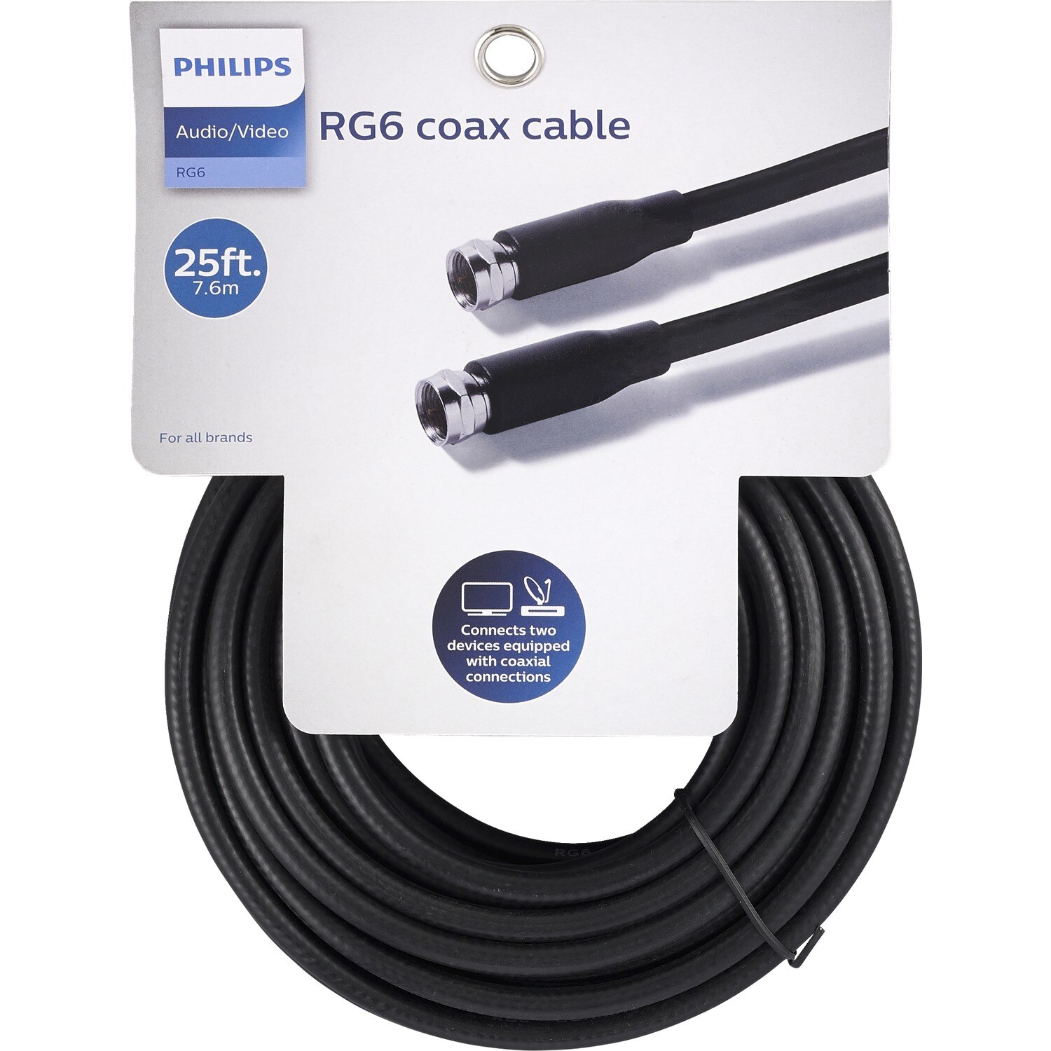 GE Coax Cable RG6, 25 ft