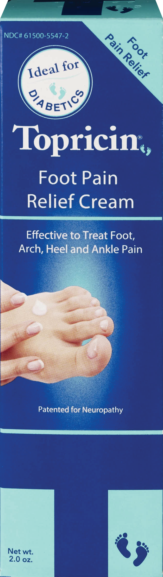 Topricin Foot Pain Relief Cream, 2 OZ