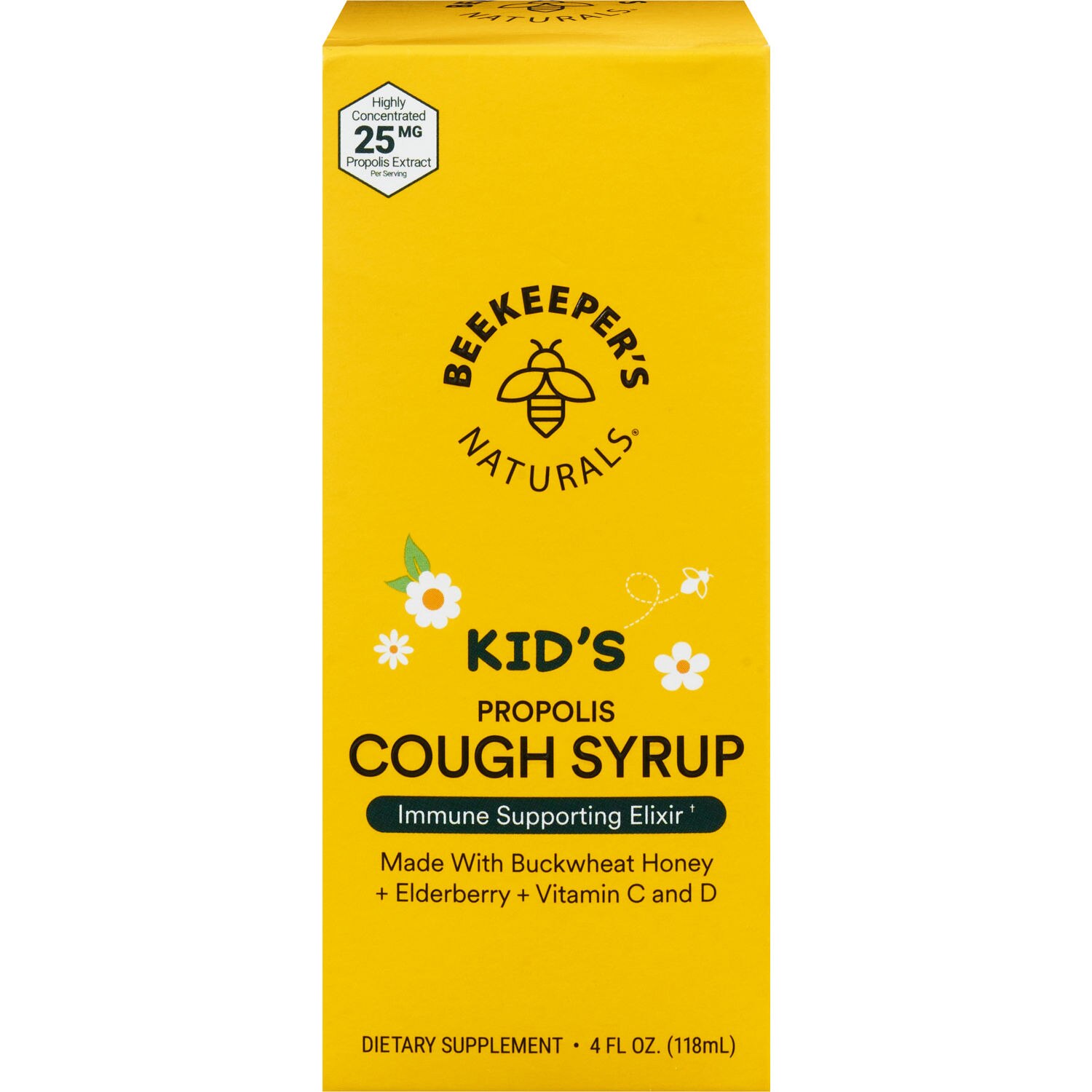 Beekeeper's Naturals Kid's Propolis Daytime Cough Syrup, 4 OZ