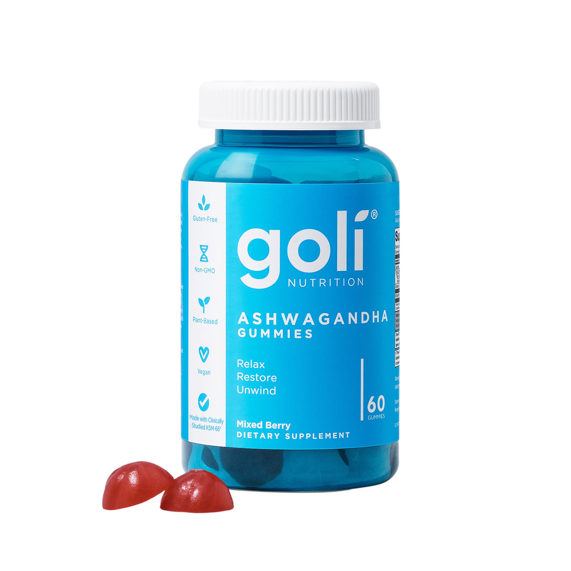 GOLI Ashwagandha Mixed Berry Gummies, 60 CT