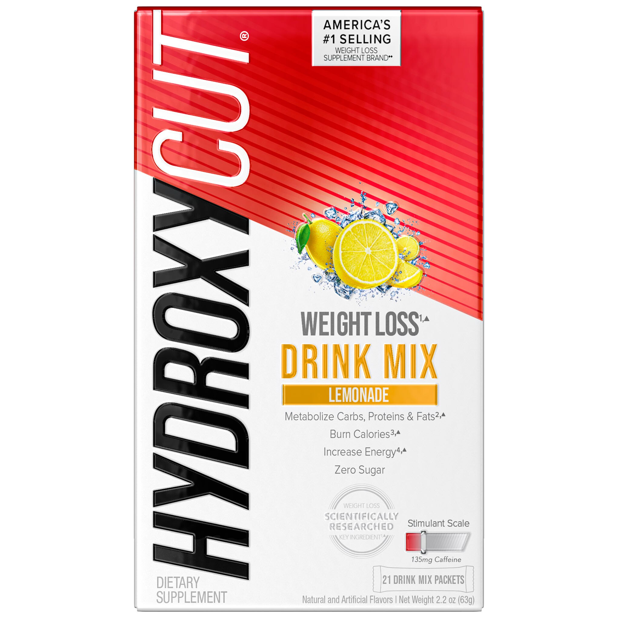 Hydroxycut Weight Loss Drink Mix Packets, Lemonade, 21 CT