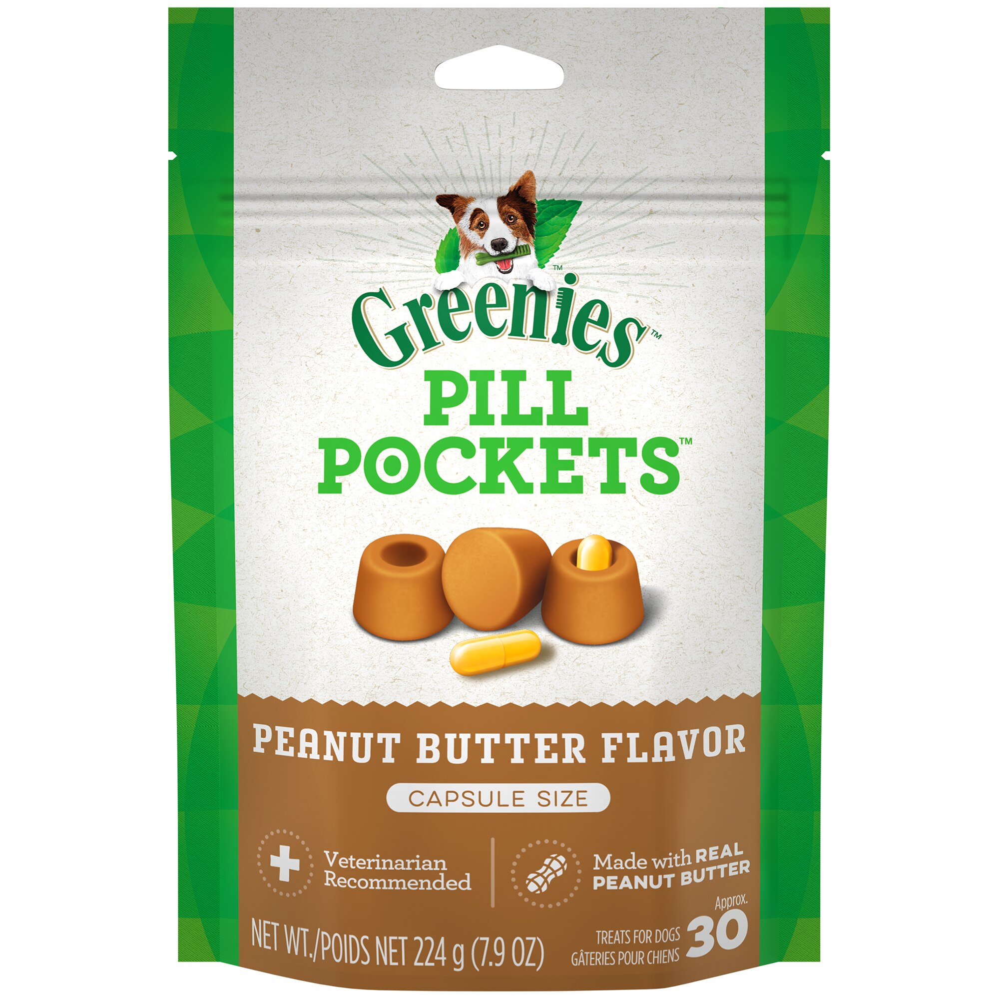 Greenies Pill Pockets Capsule Size Natural Dog Treats with Real Peanut Butter