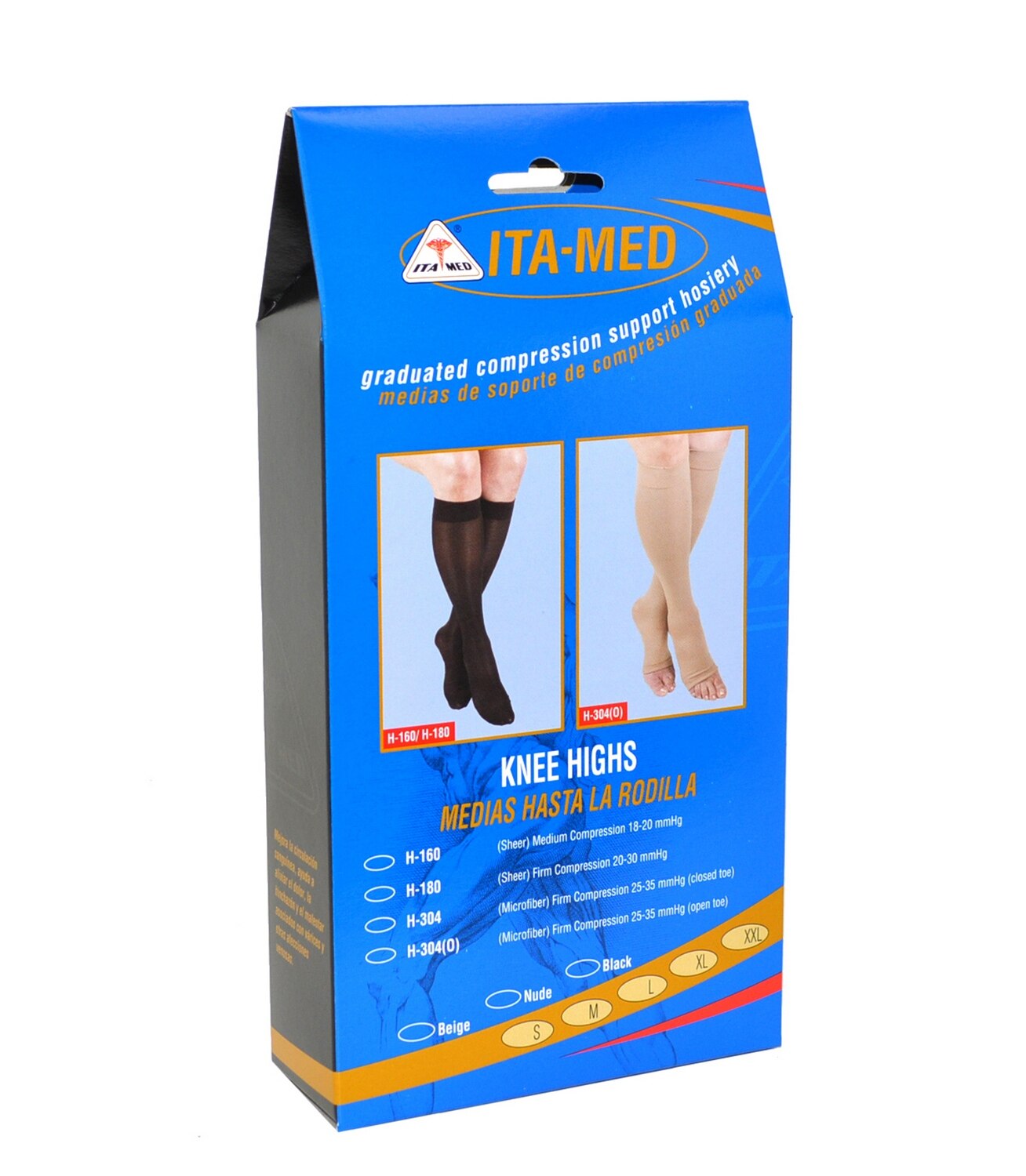 ITA-MED Open Toe Compression Knee High Socks