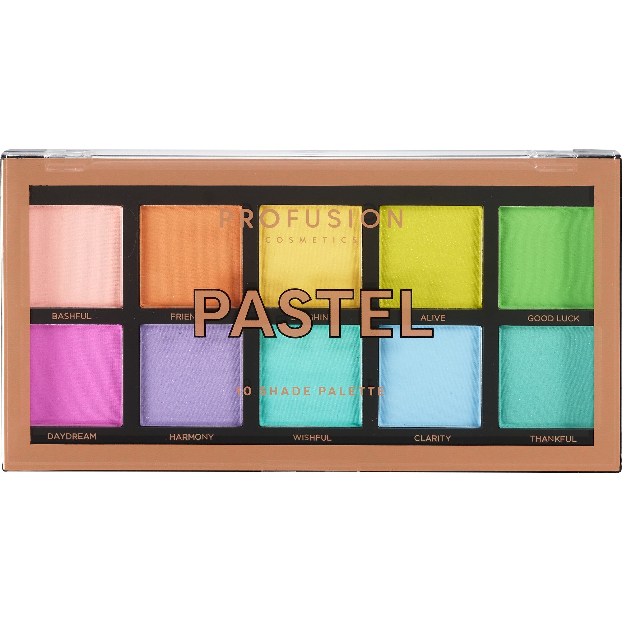 Profusion Cosmetics 10-Shade Eyeshadow Palette, Pastel, 3.5 oz