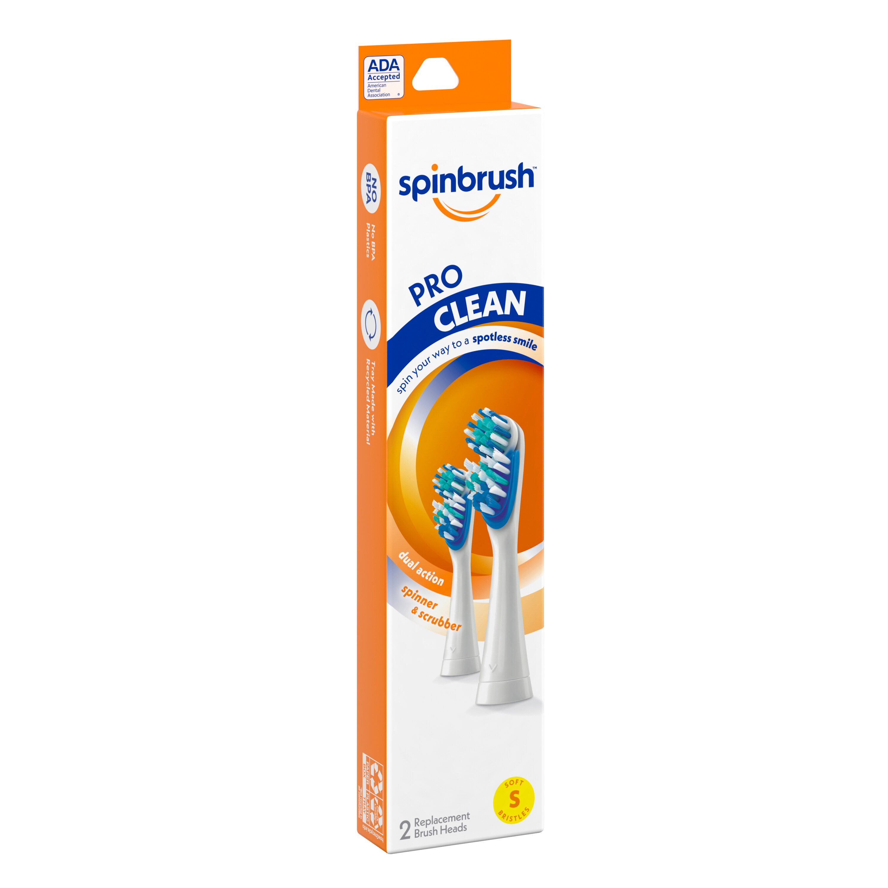 Arm & Hammer Spinbrush ProClean Replacement Heads, Soft