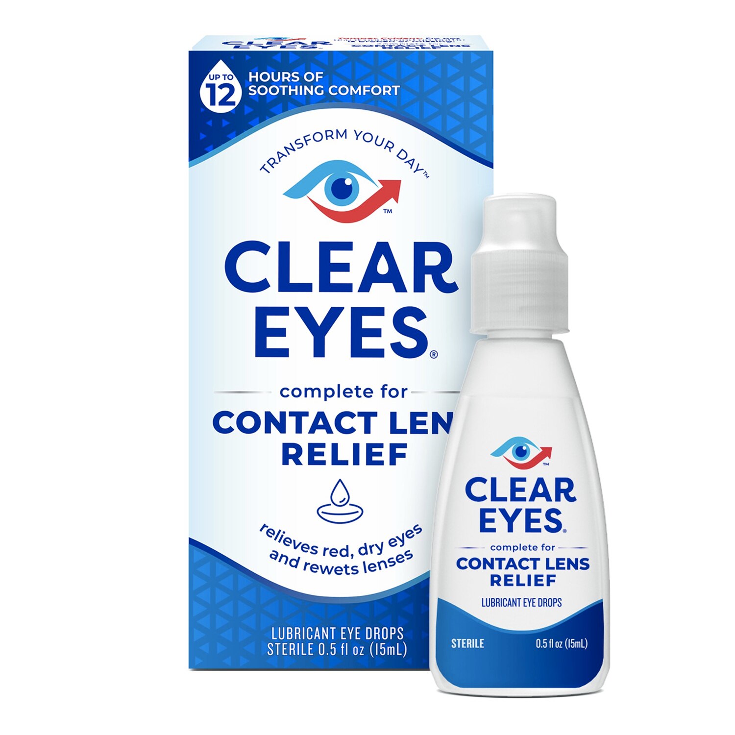 Clear Eyes Contact Lens Multi-Action Relief Eye Drops, .5 OZ