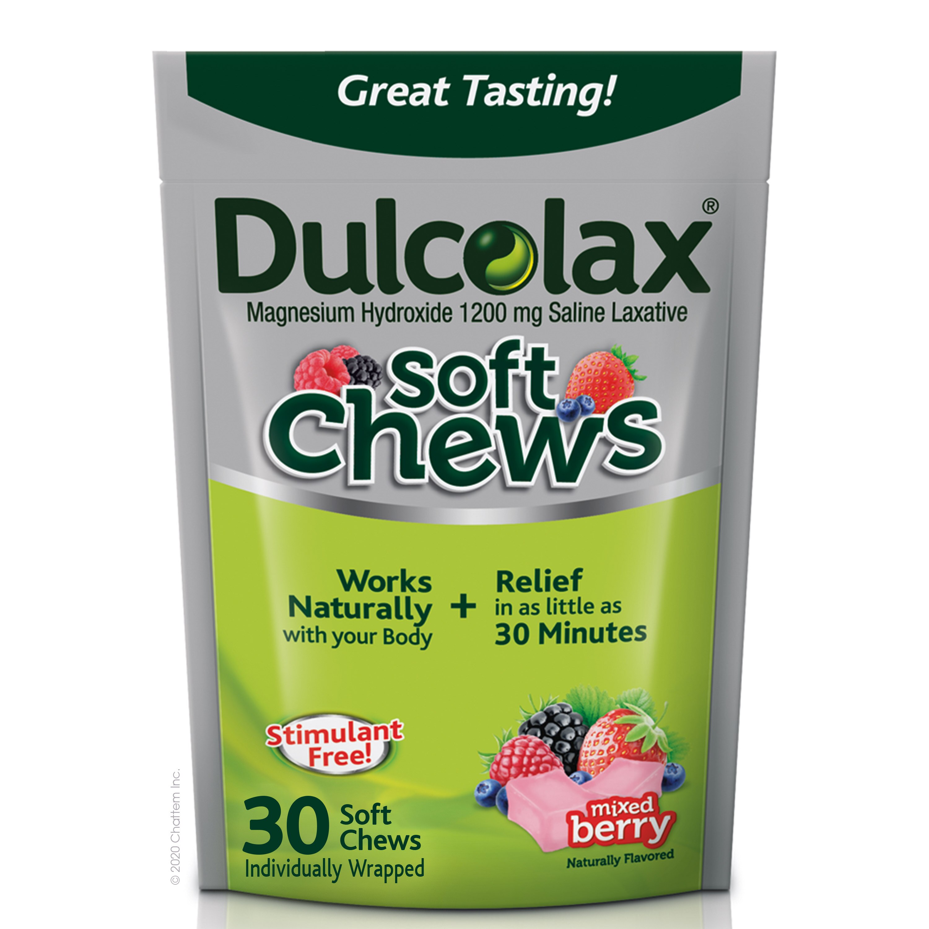 Dulcolax Soft Chews Laxative, Mixed Berry, 30 CT