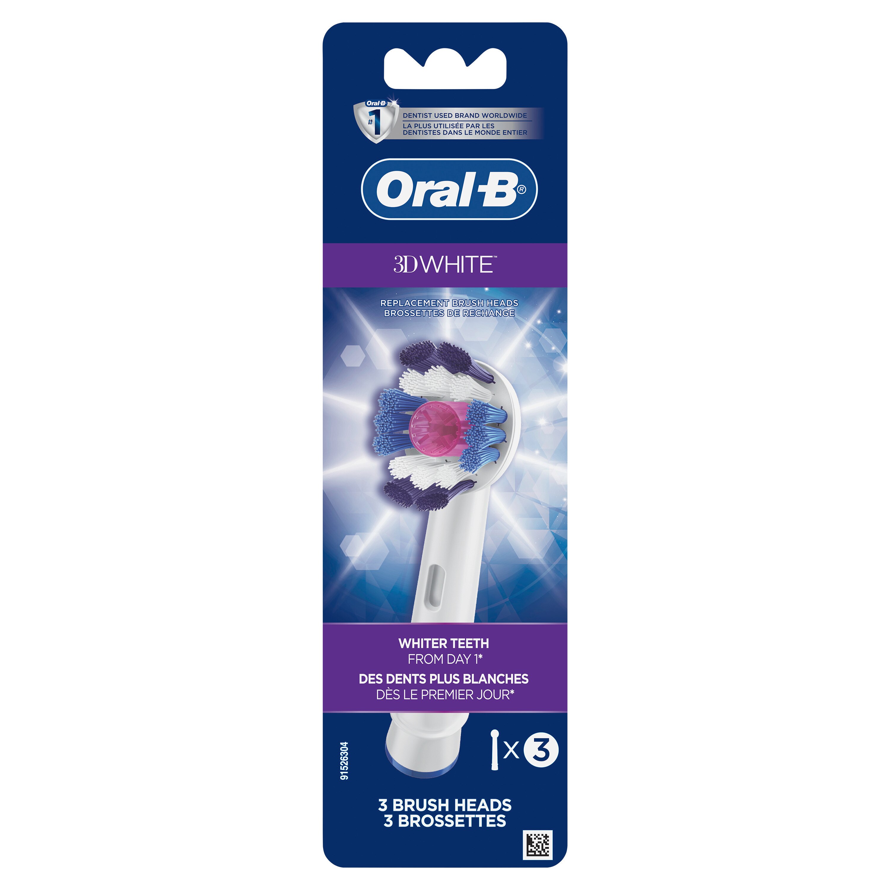 Oral-B 3D White Electric Toothbrush Replacement Brush Head, 3 Count