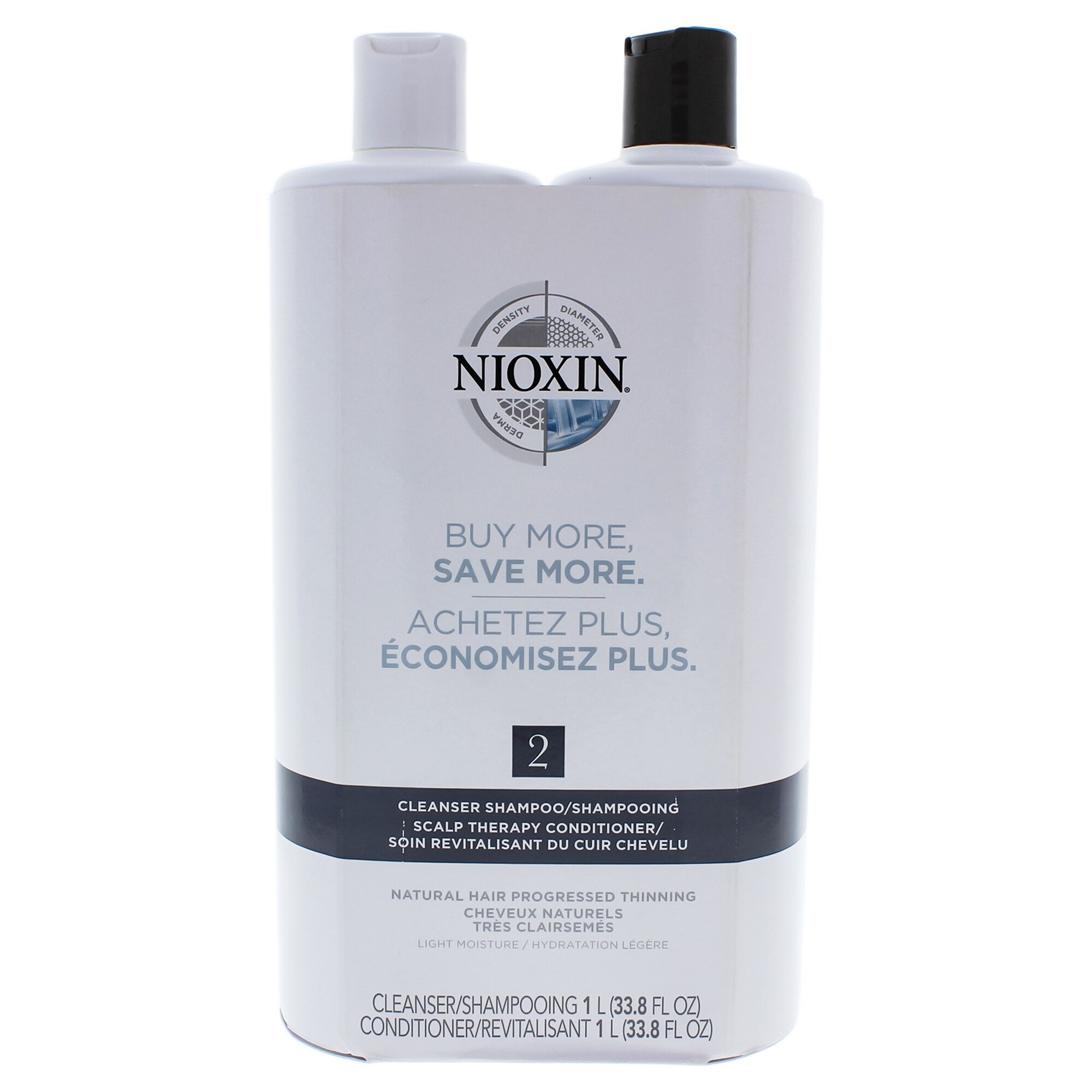 Nioxin System 2 Cleanser Shampoo & Scalp Therapy Conditioner, 33.8 OZ