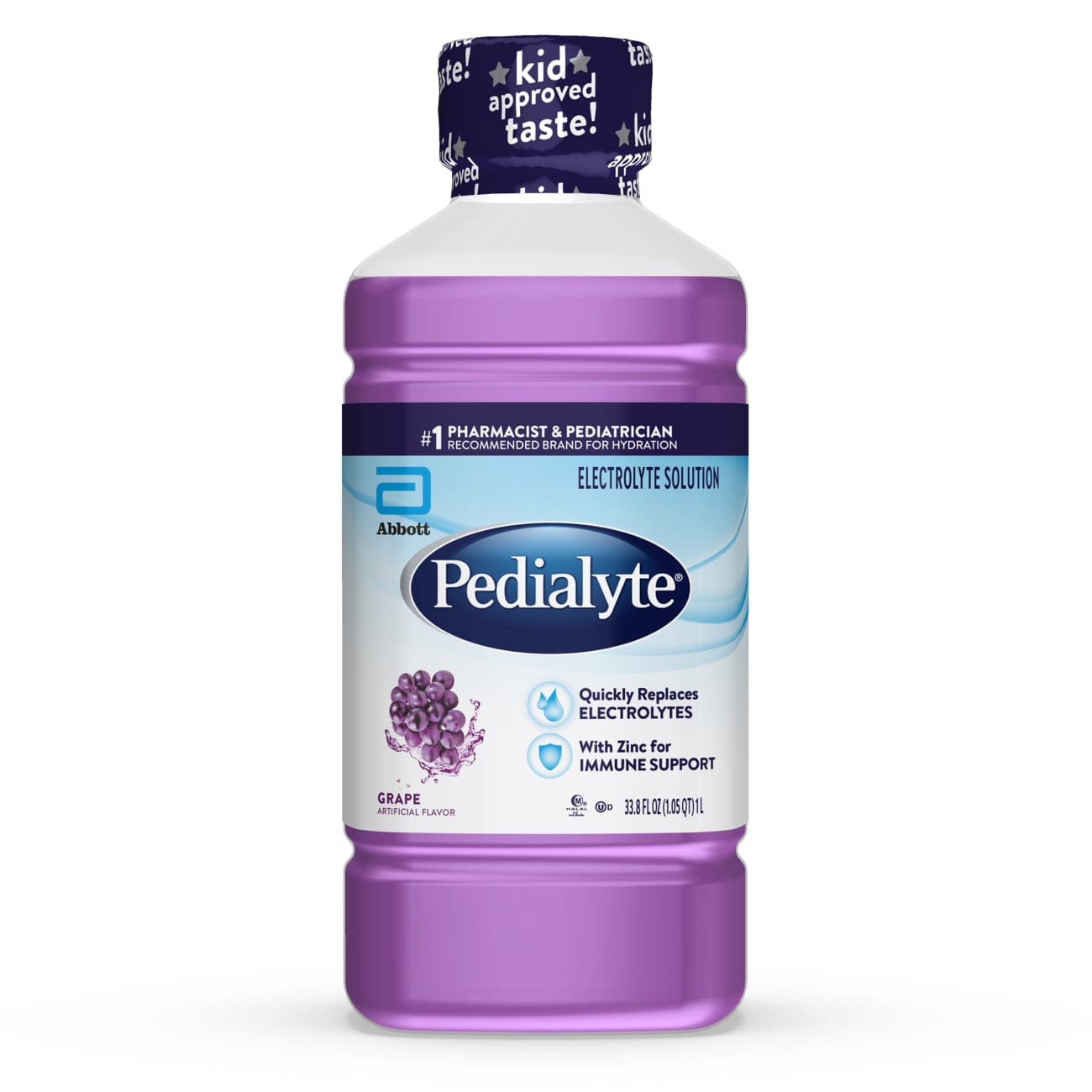 Pedialyte Electrolyte Solution, Grape, 33.8 OZ