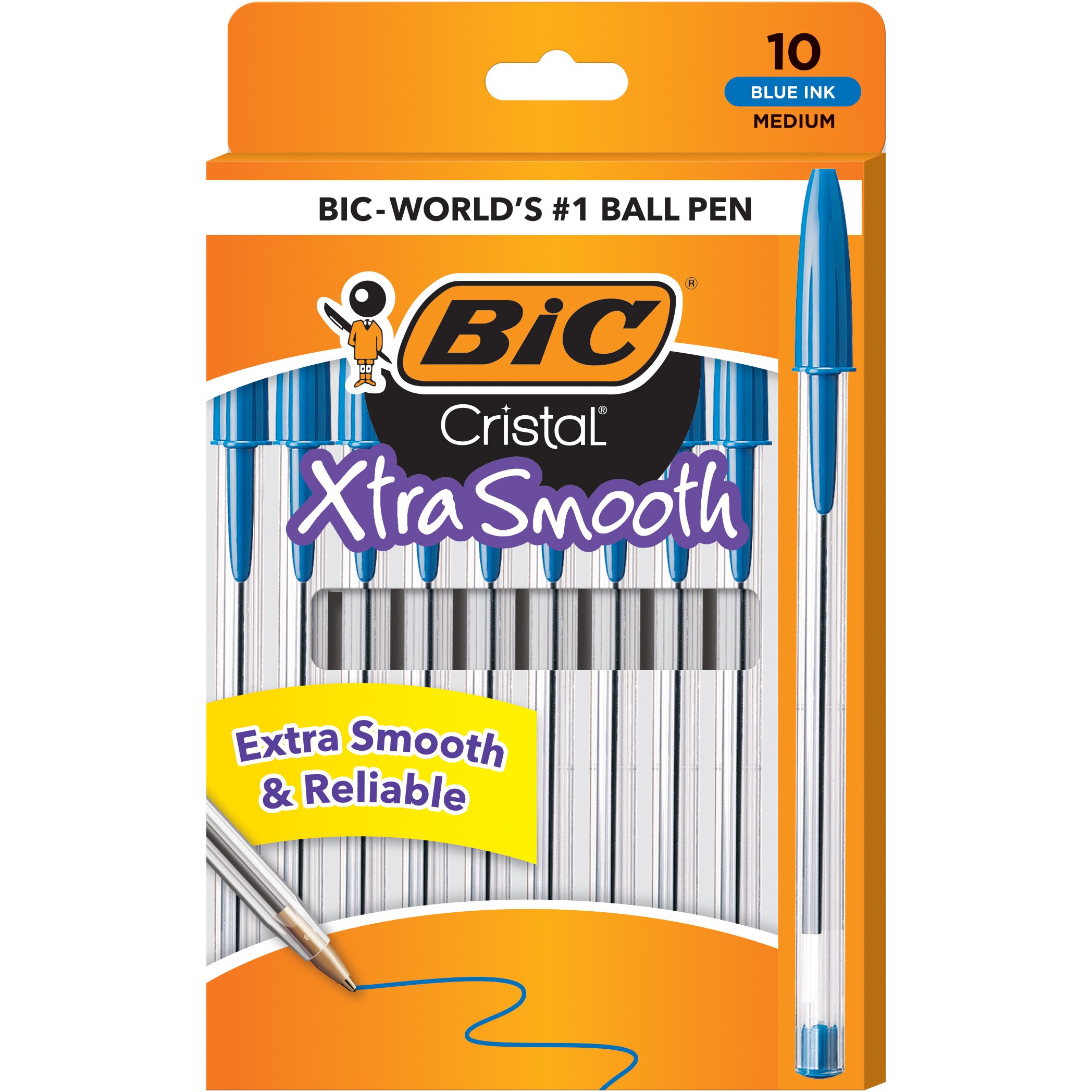 BIC Cristal Xtra Smooth 1mm Medium Point Ball Pen