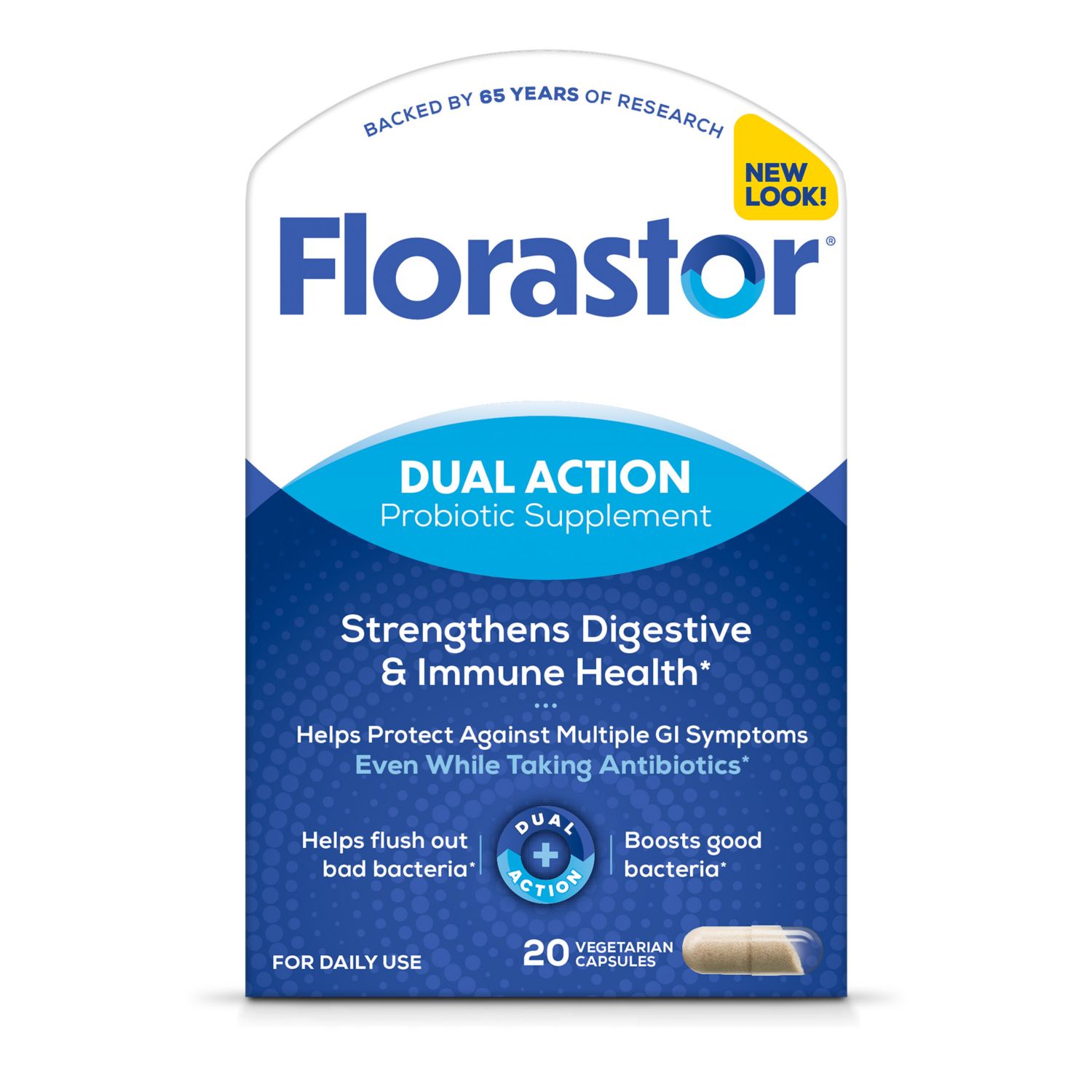 Florastor Daily Probiotic Supplement Vegetarian Capsules, 20 CT