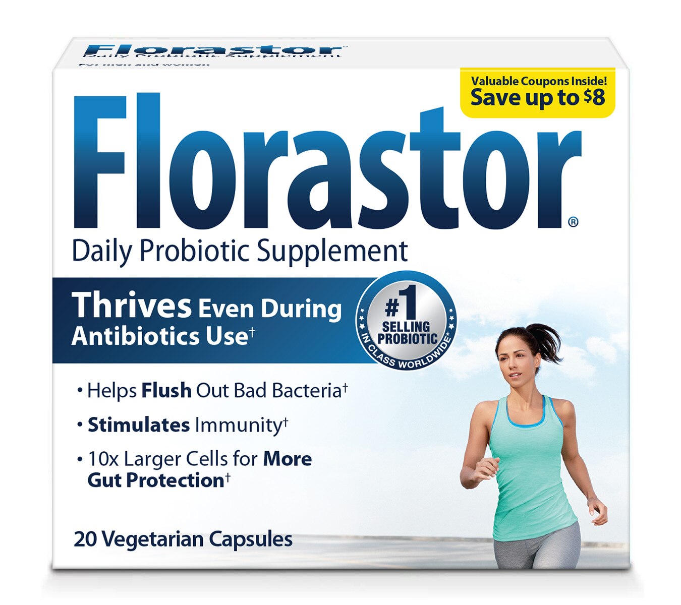 Florastor Daily Probiotic Supplement Vegetarian Capsules, 20 CT