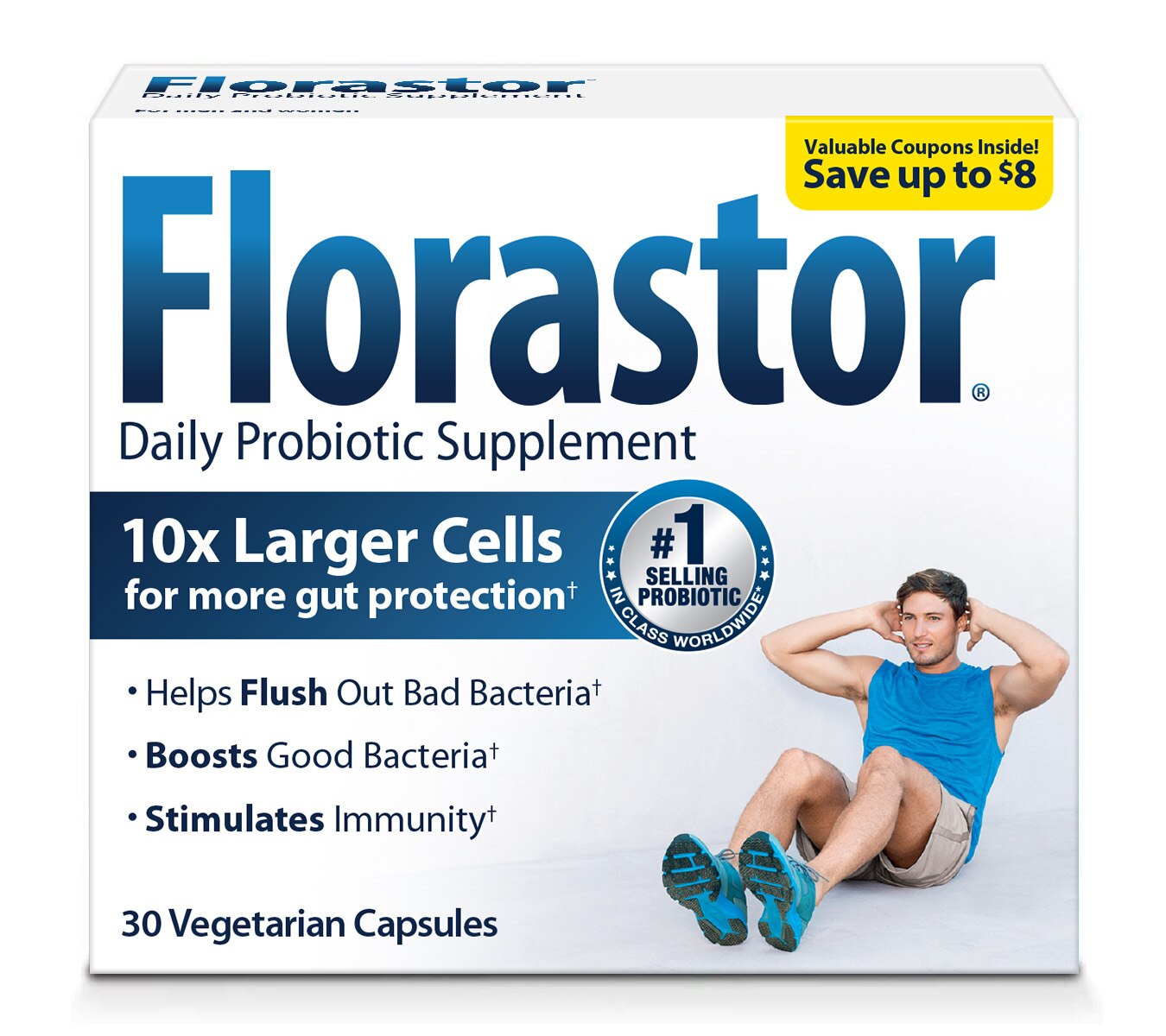 Florastor Daily Probiotic Supplement Vegetarian Capsules