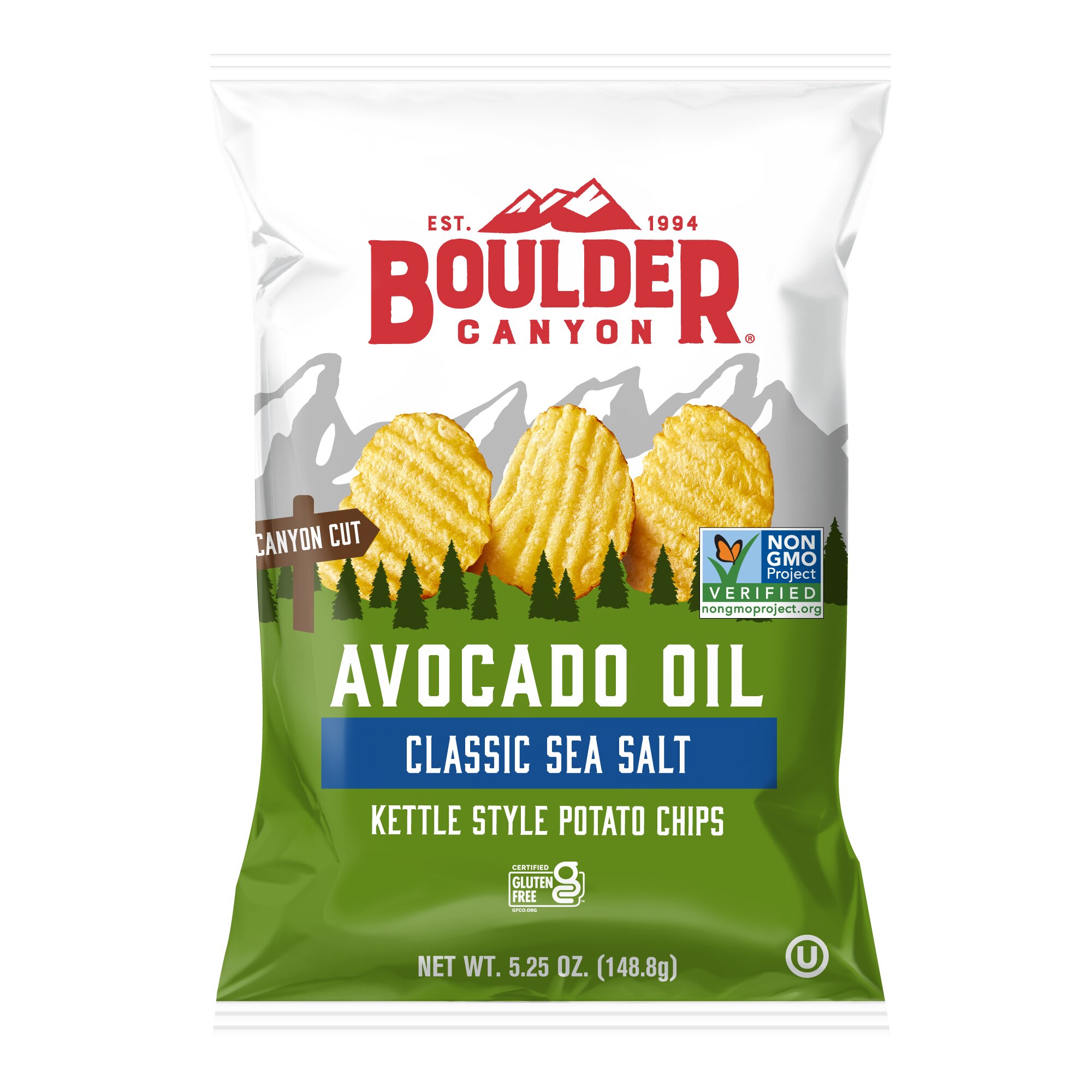 Boulder Canyon Classic Sea Salt Avocado Oil Kettle Chips, 5.25 oz
