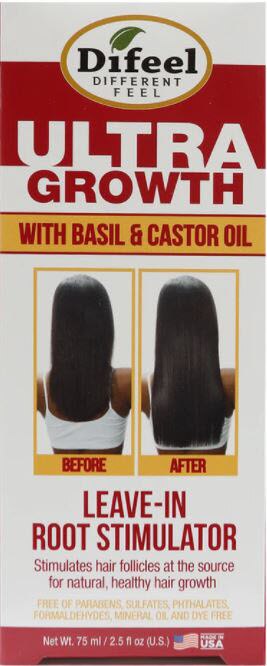 Difeel Ultra Growth Basil and Castor Oil Leave In Root Stimulator, 2.5 OZ