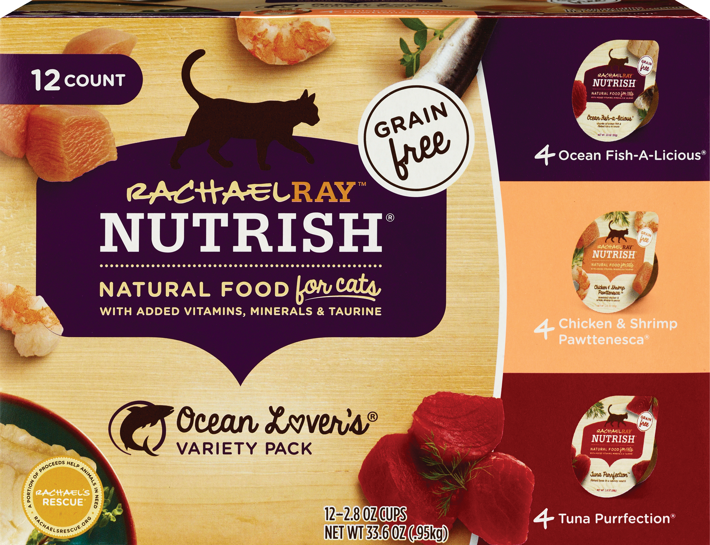 Rachael Ray Nutrish Natural Food For Cats Variety Pack, 12 CT