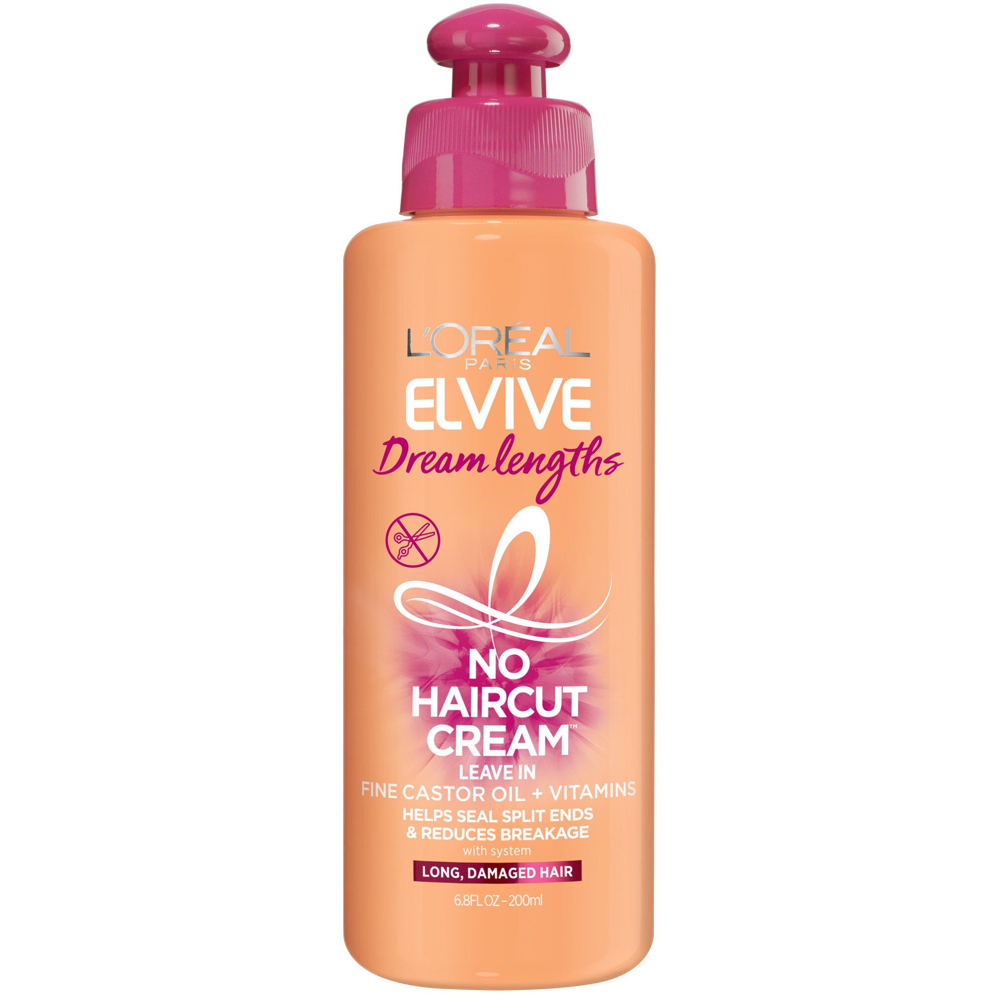 L'Oreal Paris Elvive Dream Lengths No Haircut Cream Leave-In Conditioner, 6.8 OZ