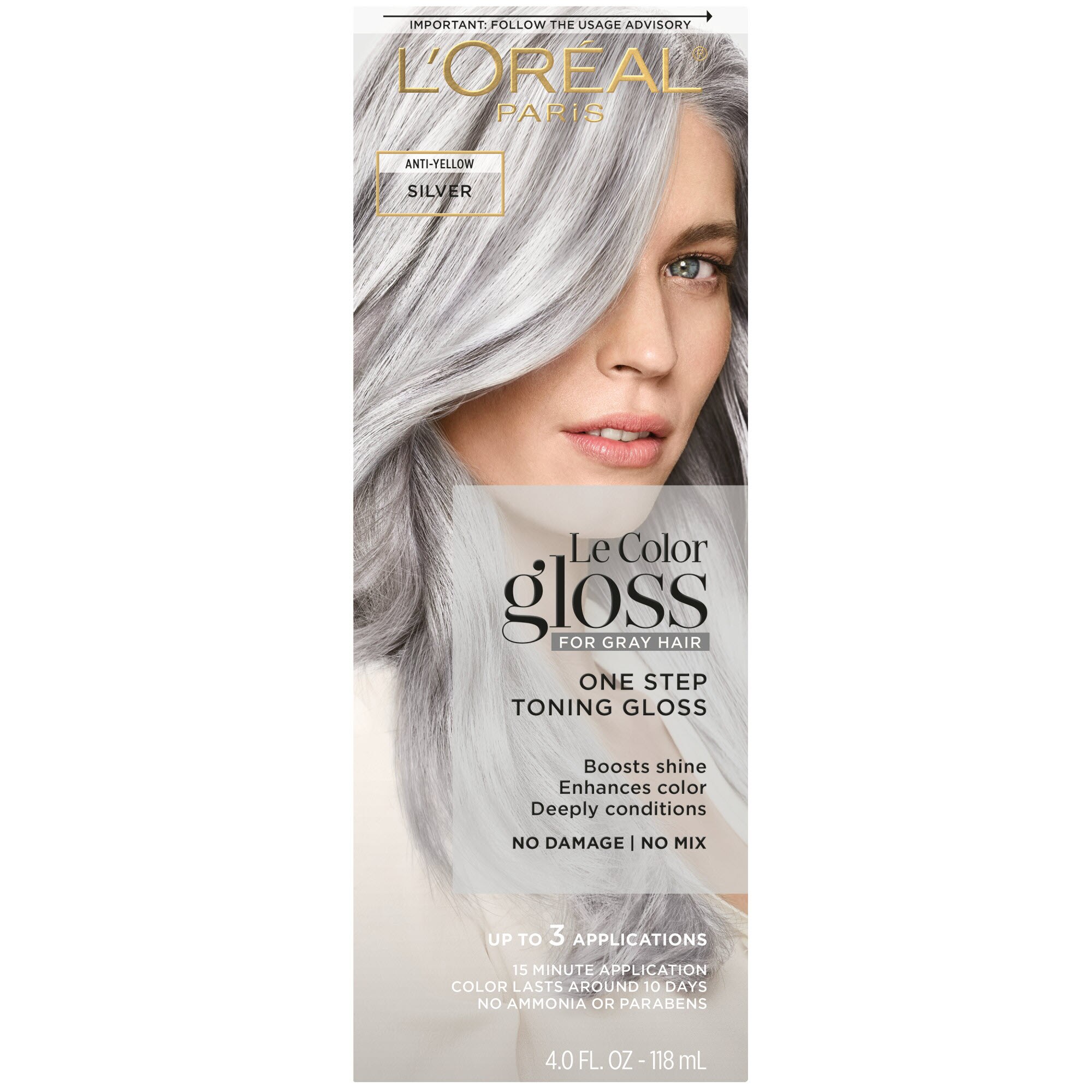 L'Oreal Paris Le Color Gloss One Step In-Shower Toning Gloss, Silver