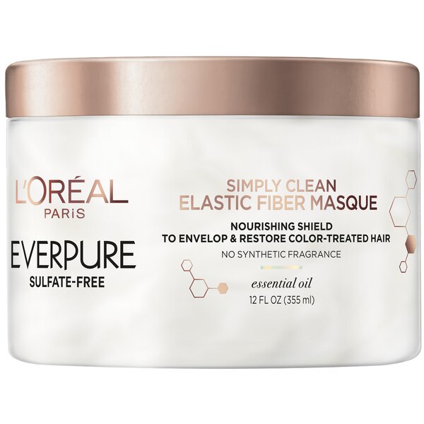 L'Oreal Paris EverPure Sulfate Free Simply Clean Elastic Fiber Masque, 12 OZ