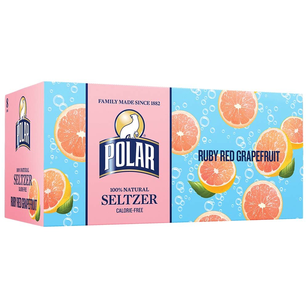 Polar Seltzer Ruby Red Grapefruit Sparkling Water, 8pk/12 fl oz cans