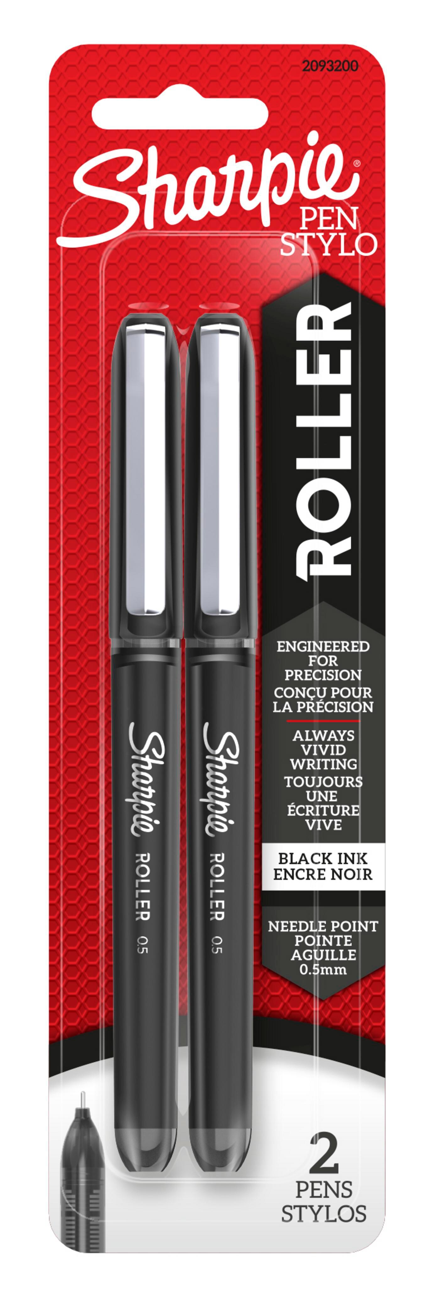 Sharpie Roller Pens, Needle Point Tip (0.5mm), Black