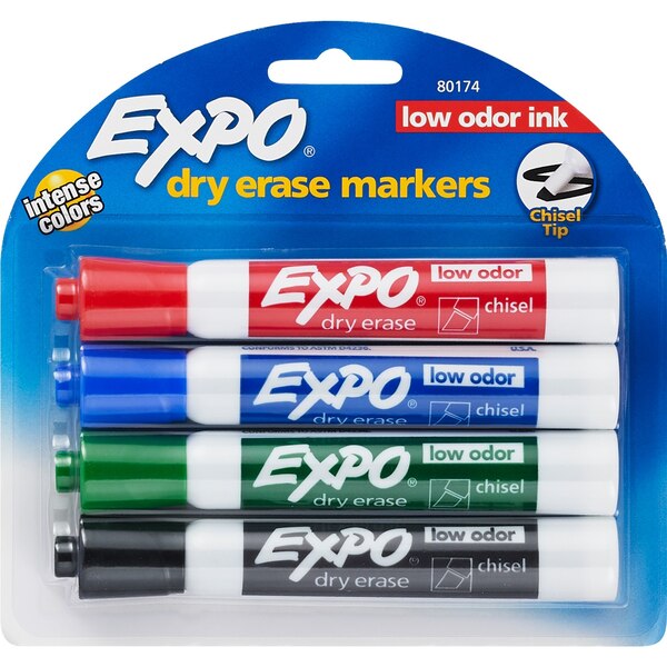 Expo Dry Erase Markers Low Odor Ink Chisel Tip Intense Colors