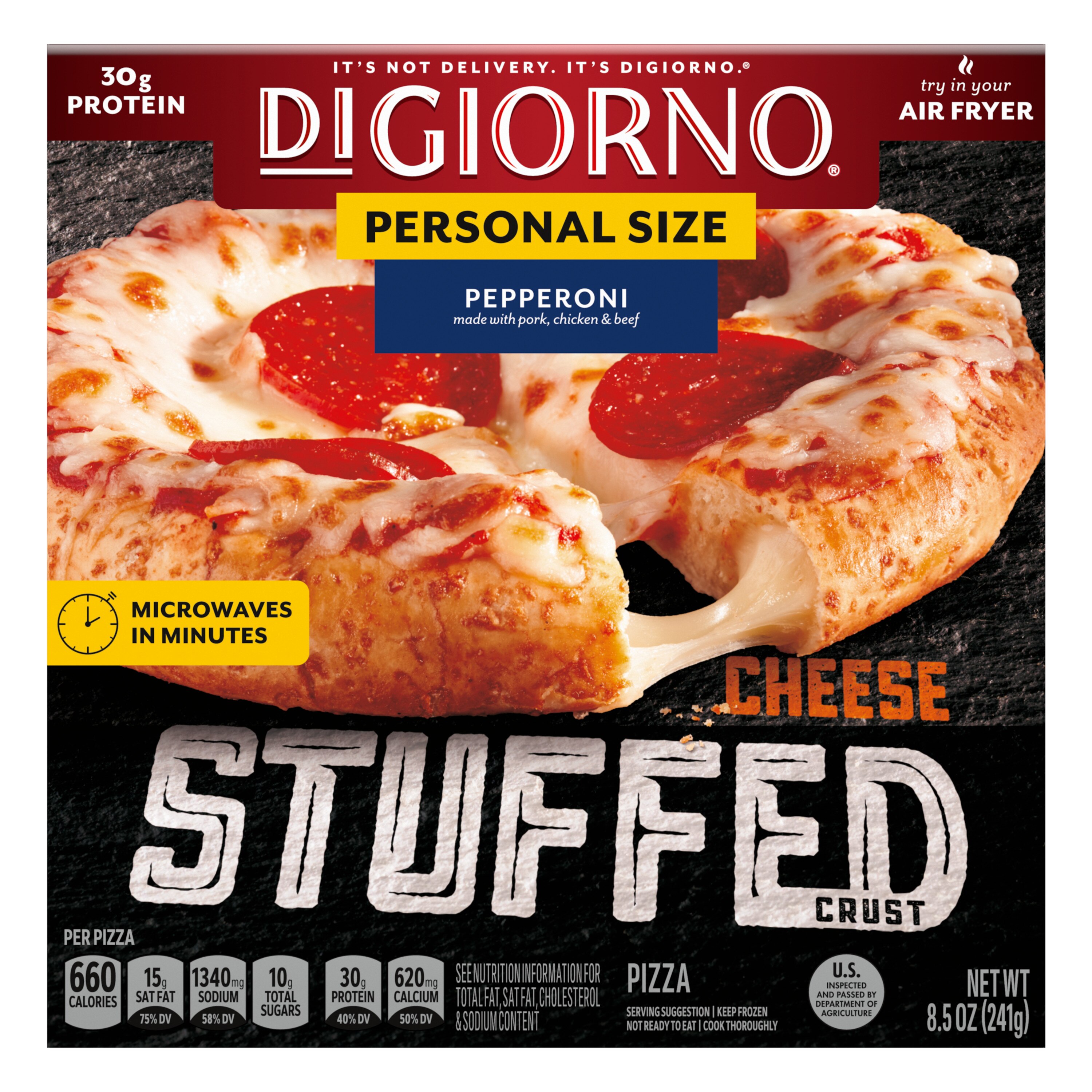 DIGIORNO Frozen Pizza - Pepperoni Pizza on a Stuffed Pizza Crust - 8.5 oz Personal Pizza