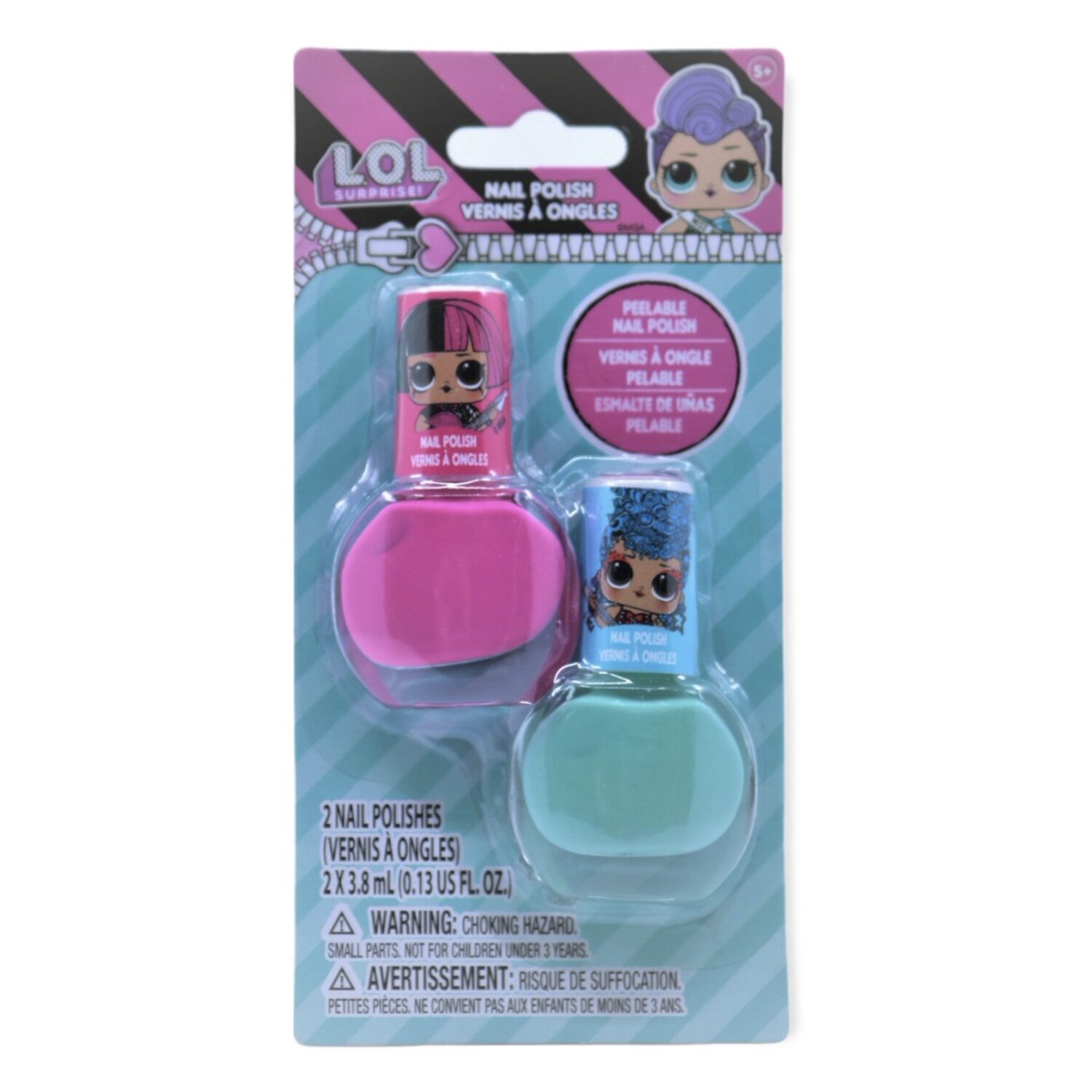 L.O.L. Surprise! Peelable Nail Polish, Water-Based, 0.13 OZ, 2 PK