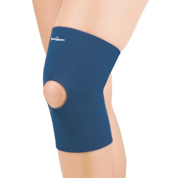 Safe T-Sport Neoprene Knee Sleeve with Open Patella, Navy