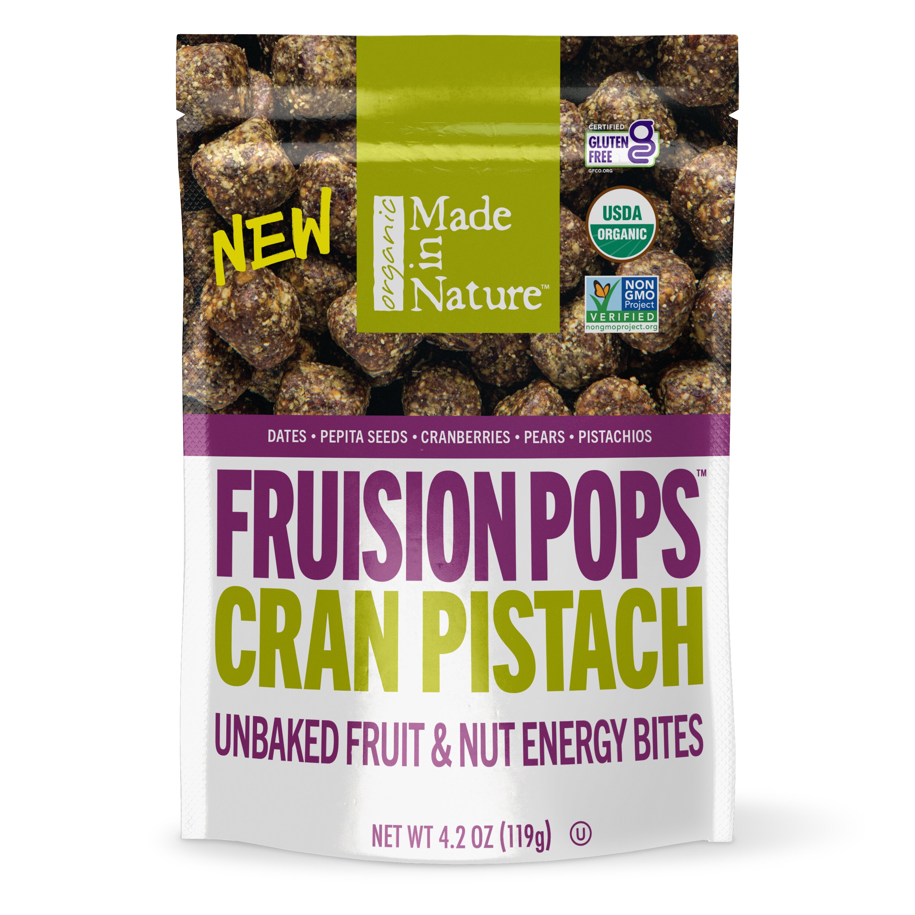 Made In Nature Fruision Pops Cranberry Pistachio, 4.2 oz