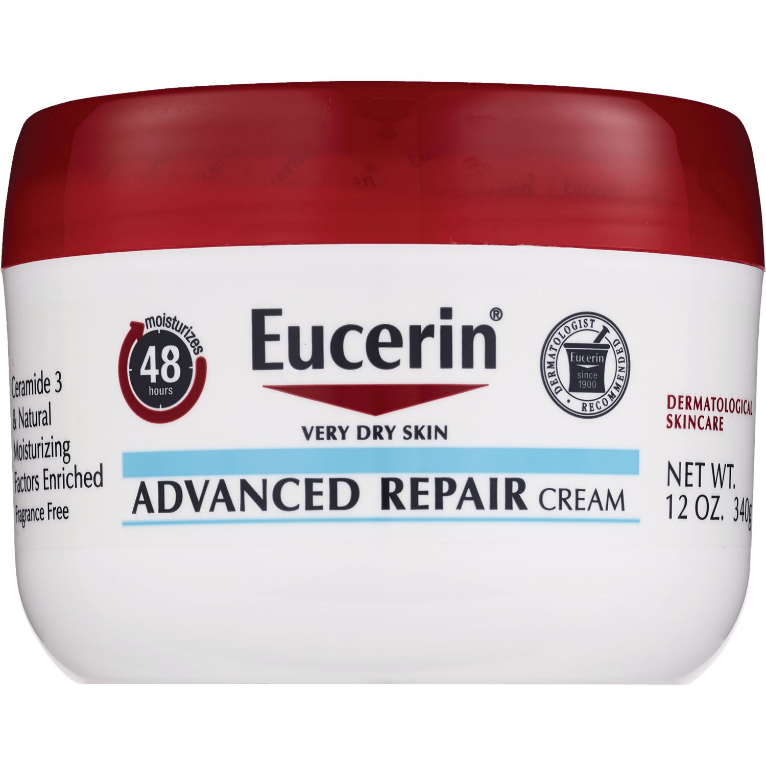 Eucerin Advanced Repair Cream Jar, 12 OZ