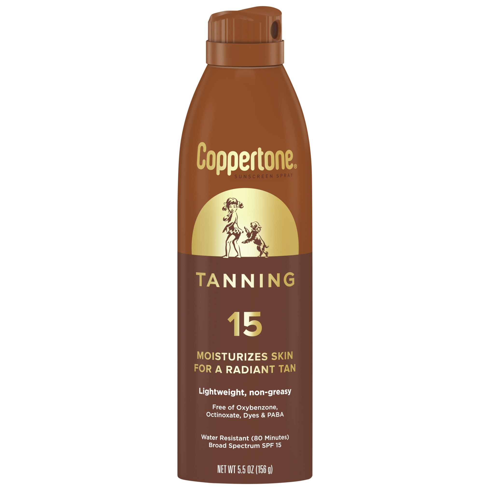 Coppertone Tanning Defend & Glow Sunscreen Continuous Spray Broad Spectrum, 5.5 OZ