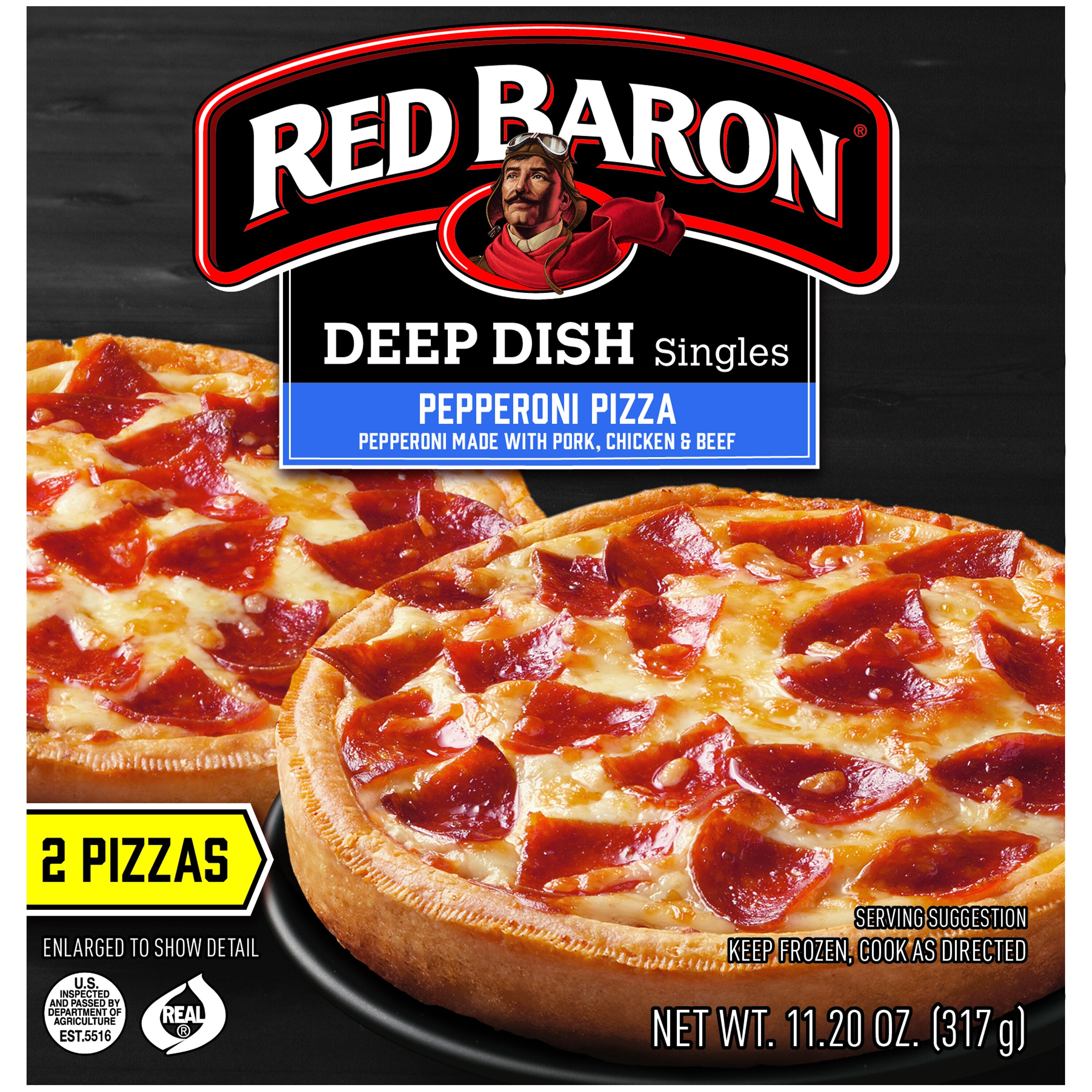 Red Baron Deep Dish Singles Pizza, 2 CT