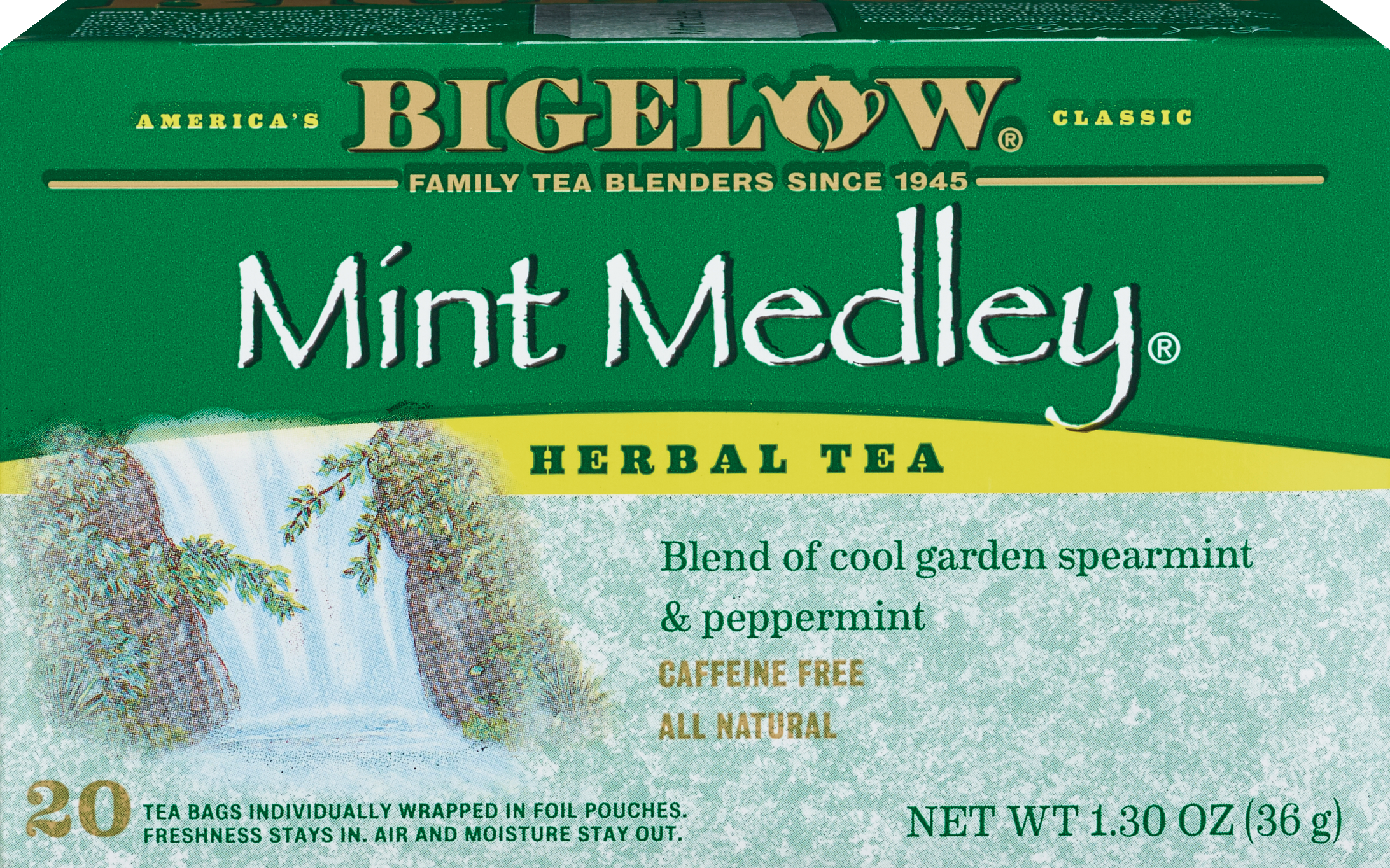 Bigelow Mint Medley, Caffeine Free Herbal Tea Bags, 20 ct