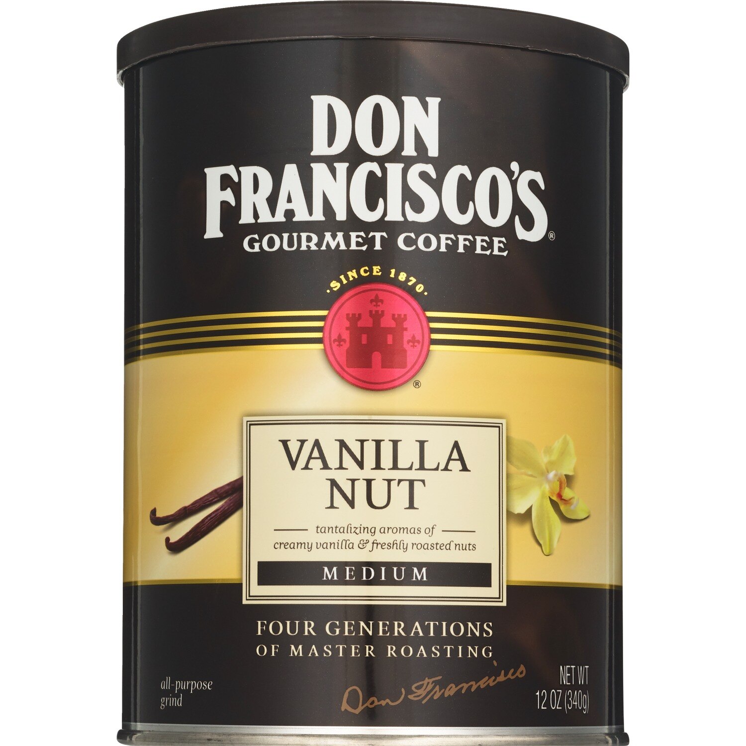 Don Francisco's Gourmet Coffee, Vanilla Nut Medium, 12 oz