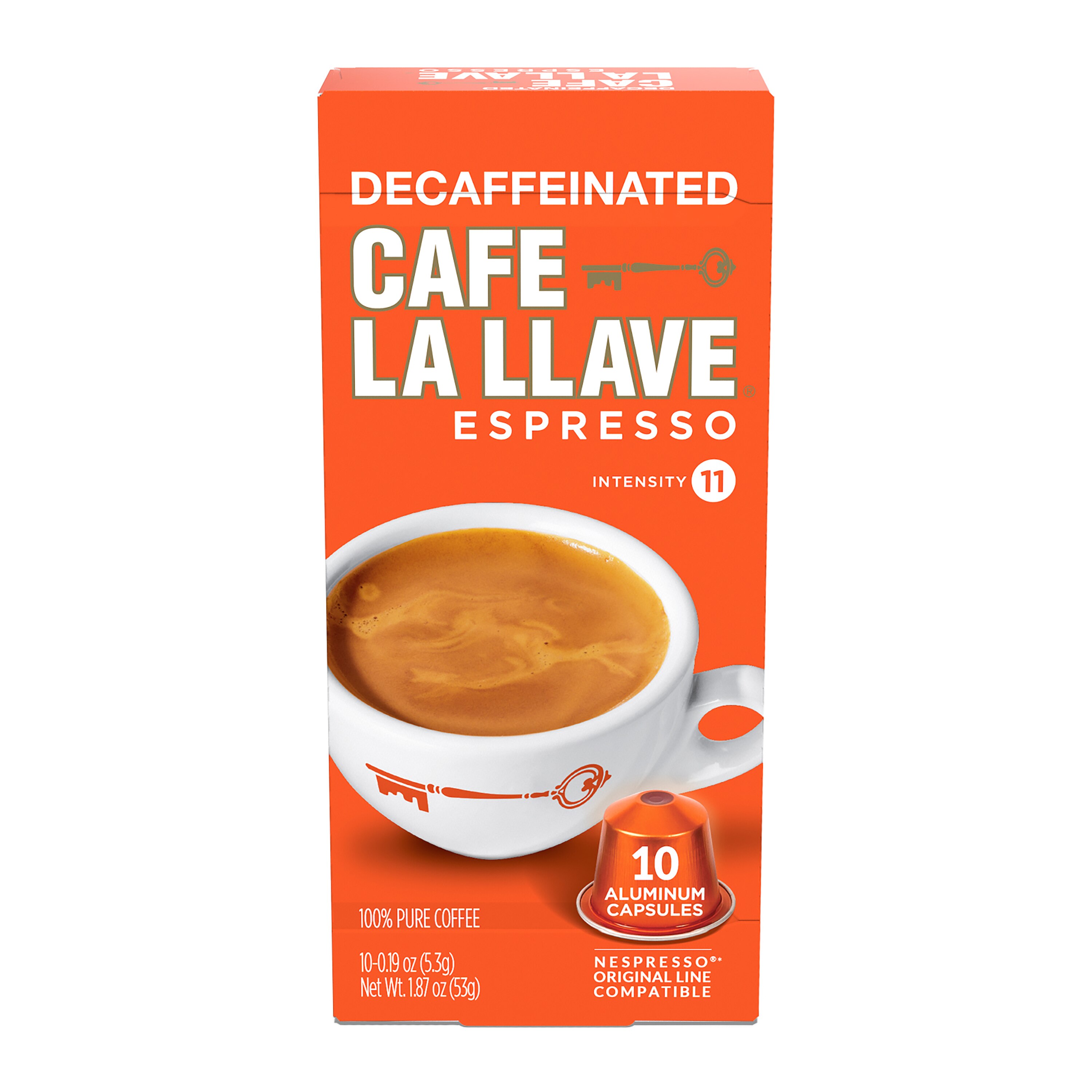 Cafe La Llave Decaf Espresso Aluminum Capsules, 10 CT