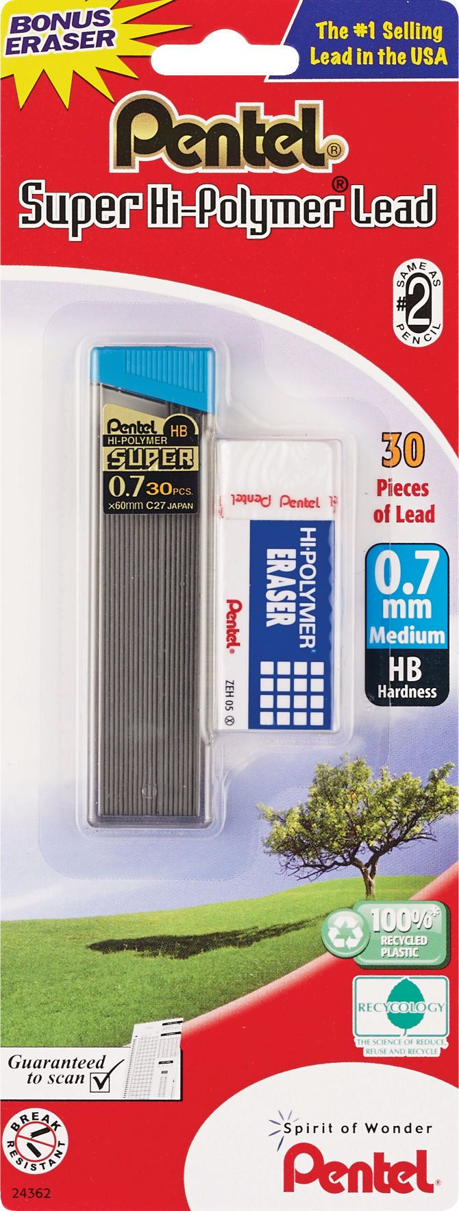 Pentel Refill Lead 0.7mm Medium Hb Hardness