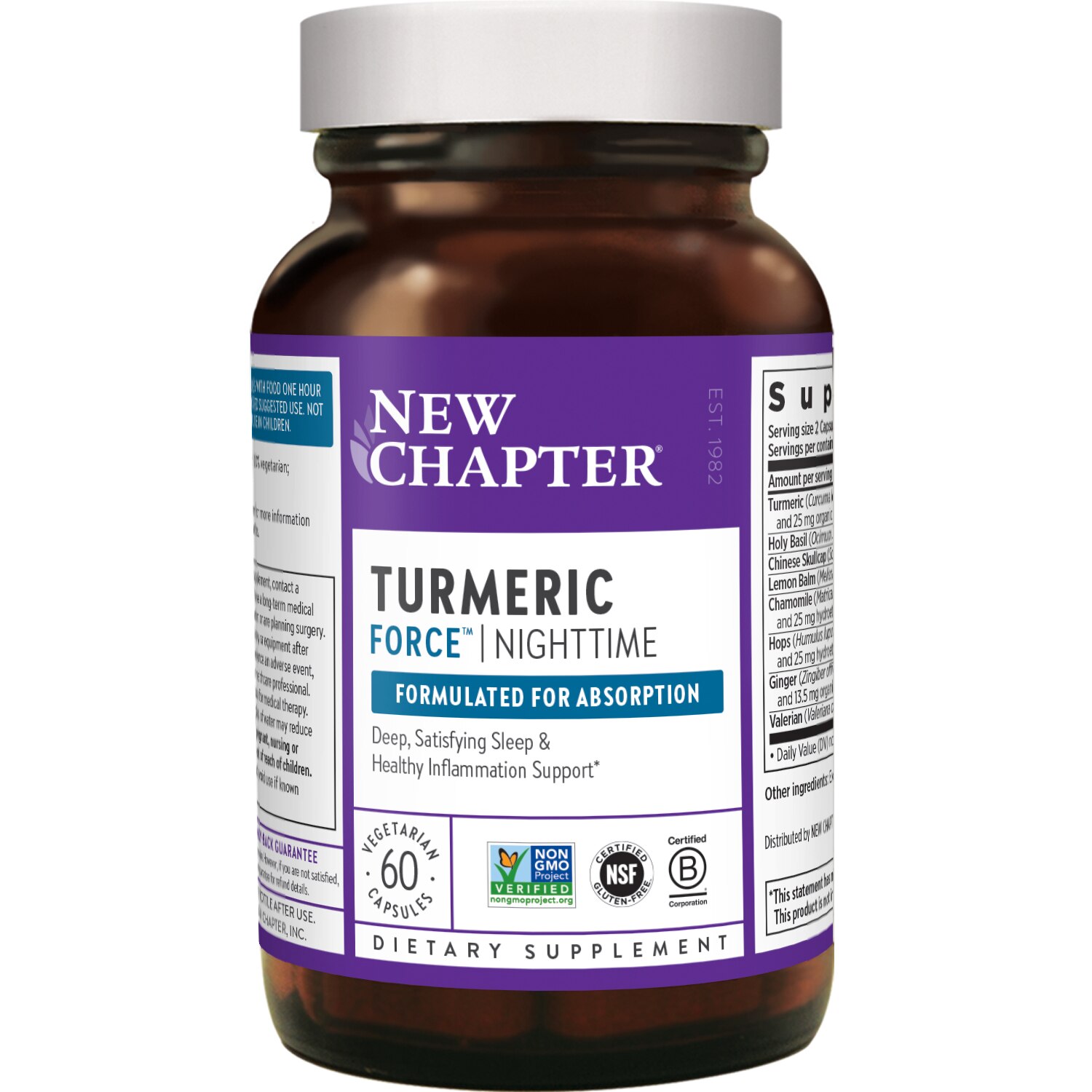 New Chapter Turmeric Force Nighttime, Turmeric Supplement + Sleep Aid - 60 CT