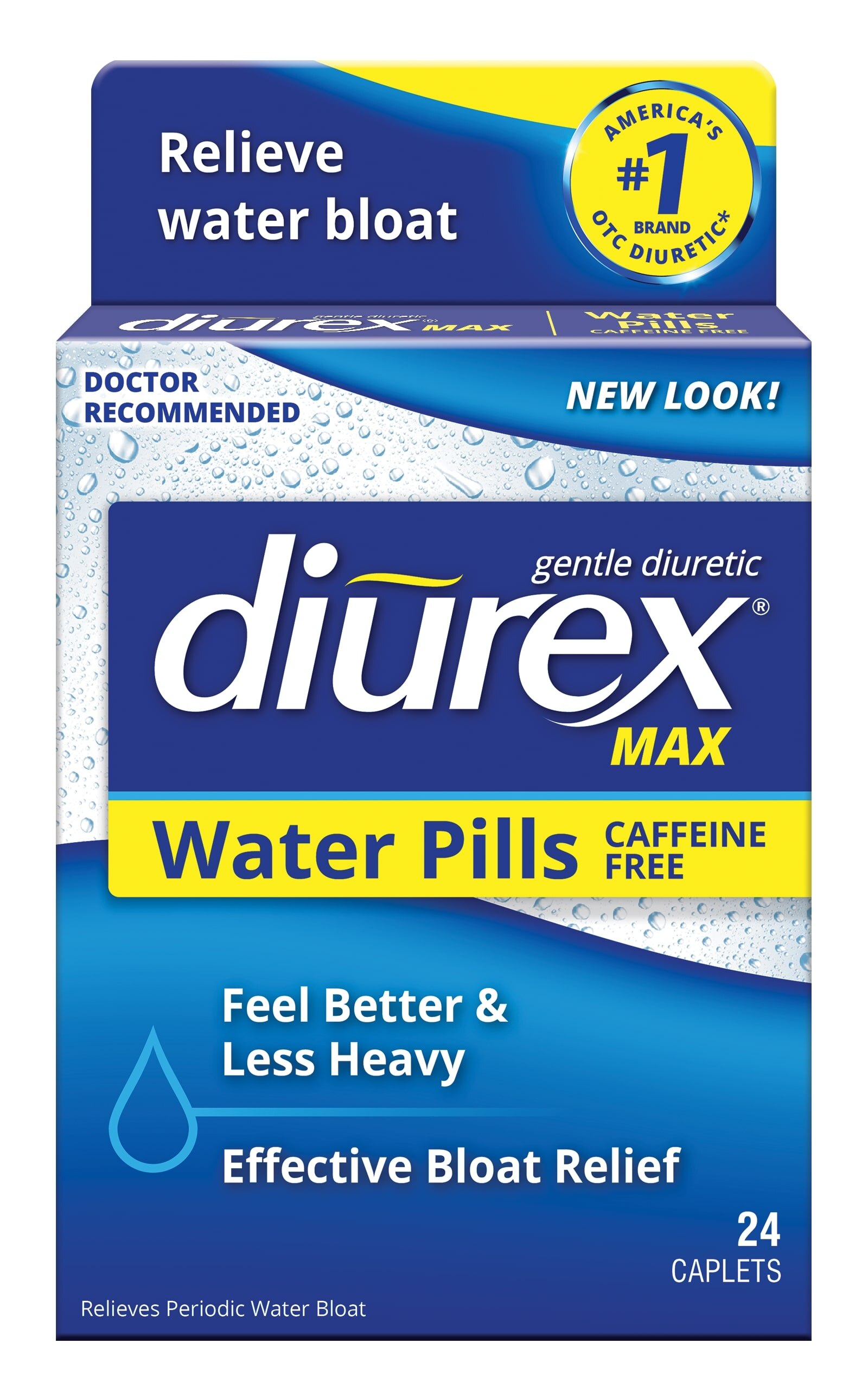 Diurex Max Maximum Relief Water Caplets, 24 CT