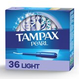 Tampax Pearl Tampons with LeakGuard Braid, Unscented, Light, thumbnail image 1 of 9