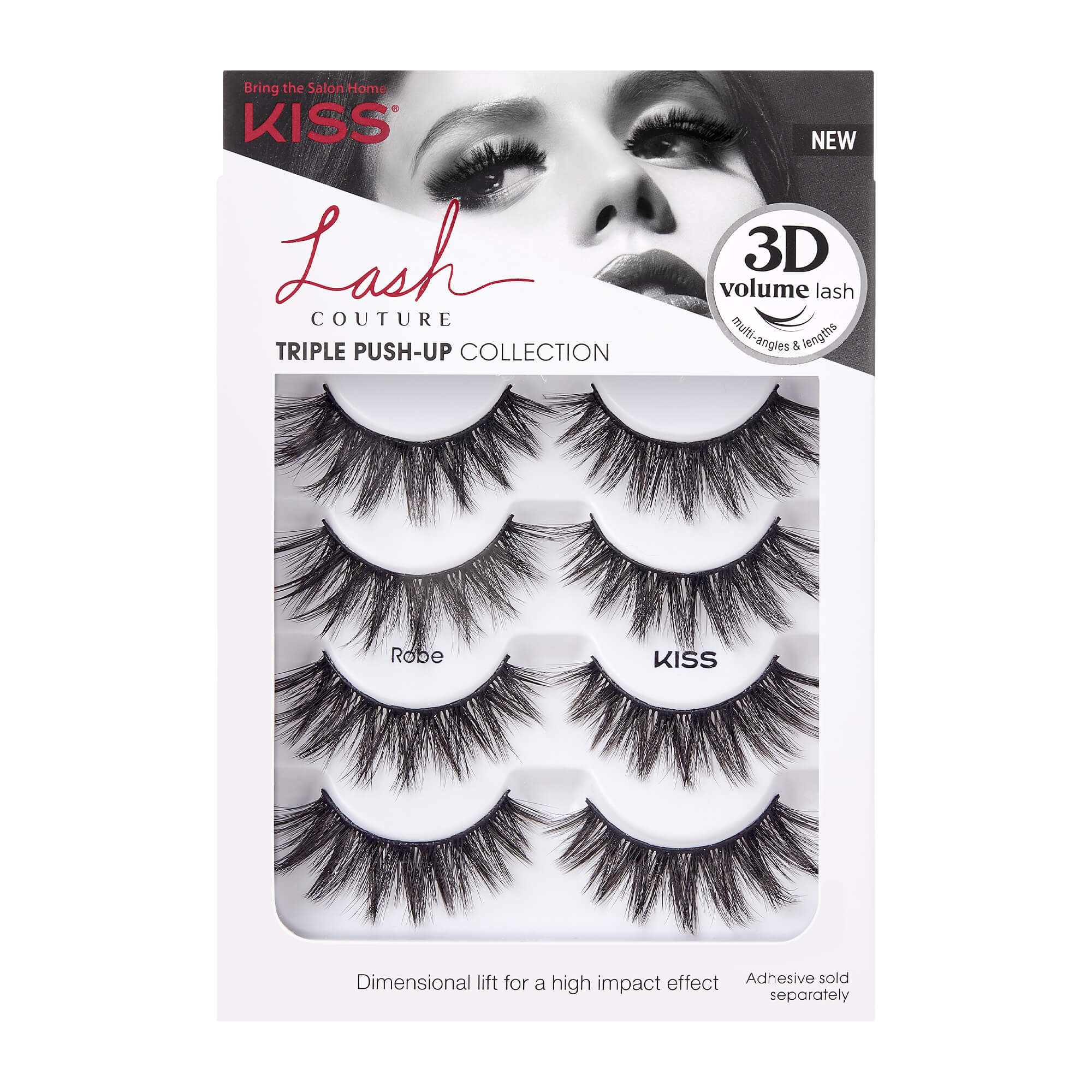 KISS Triple Push-Up False Eyelashes Multipack, 4CT