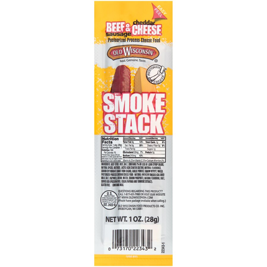 Old Wisconsin Beef Stick & Cheddar Cheese Smokestack