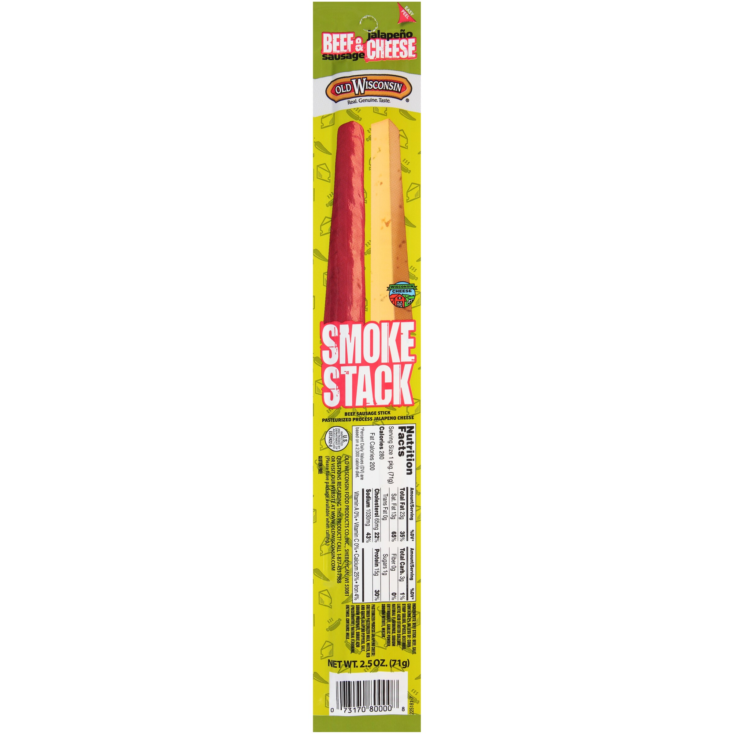 Old Wisconsin Beef Stick & Jalapeno Cheese Smokestack