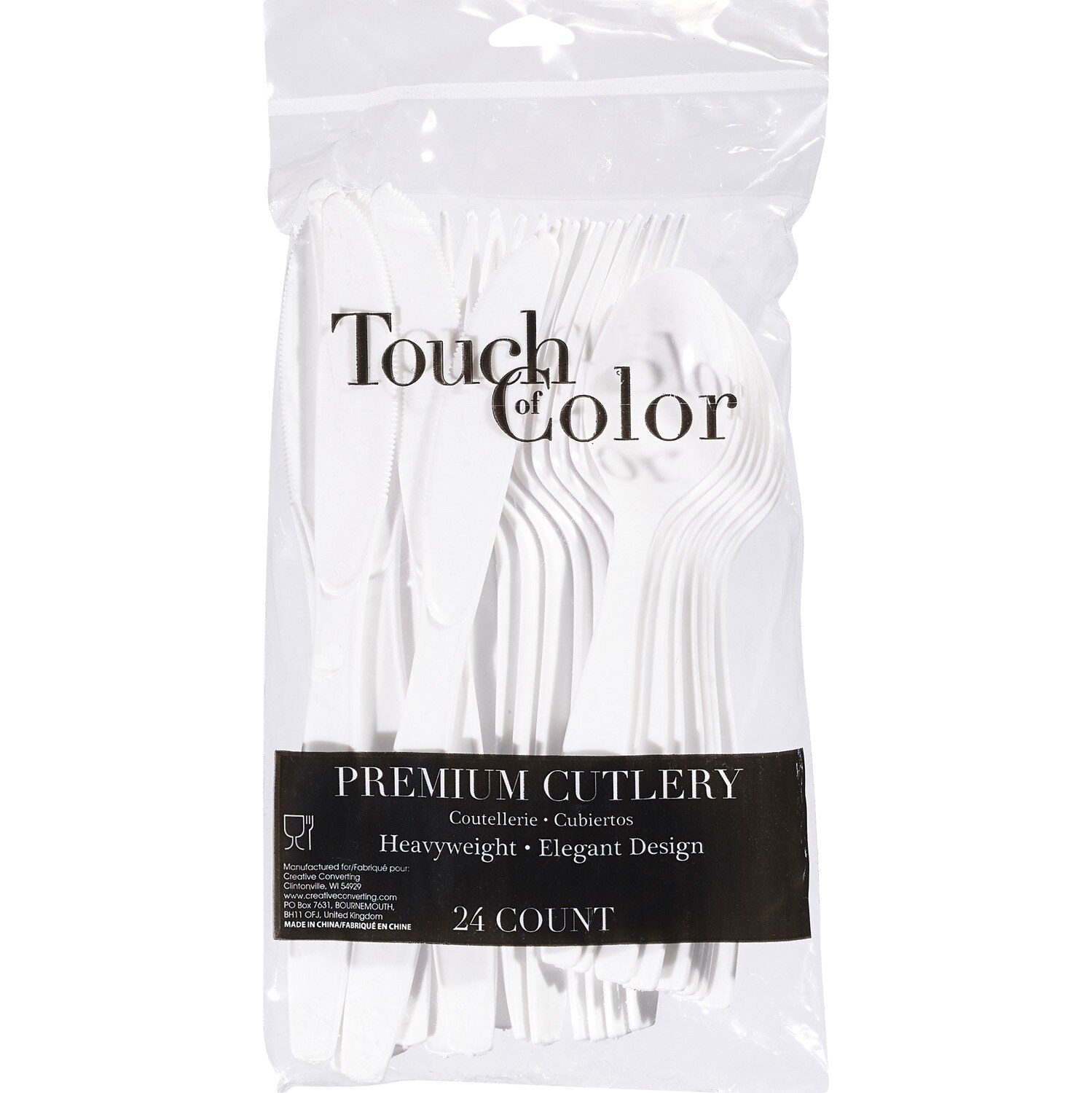 Touch of Color Premium Cutlery, White